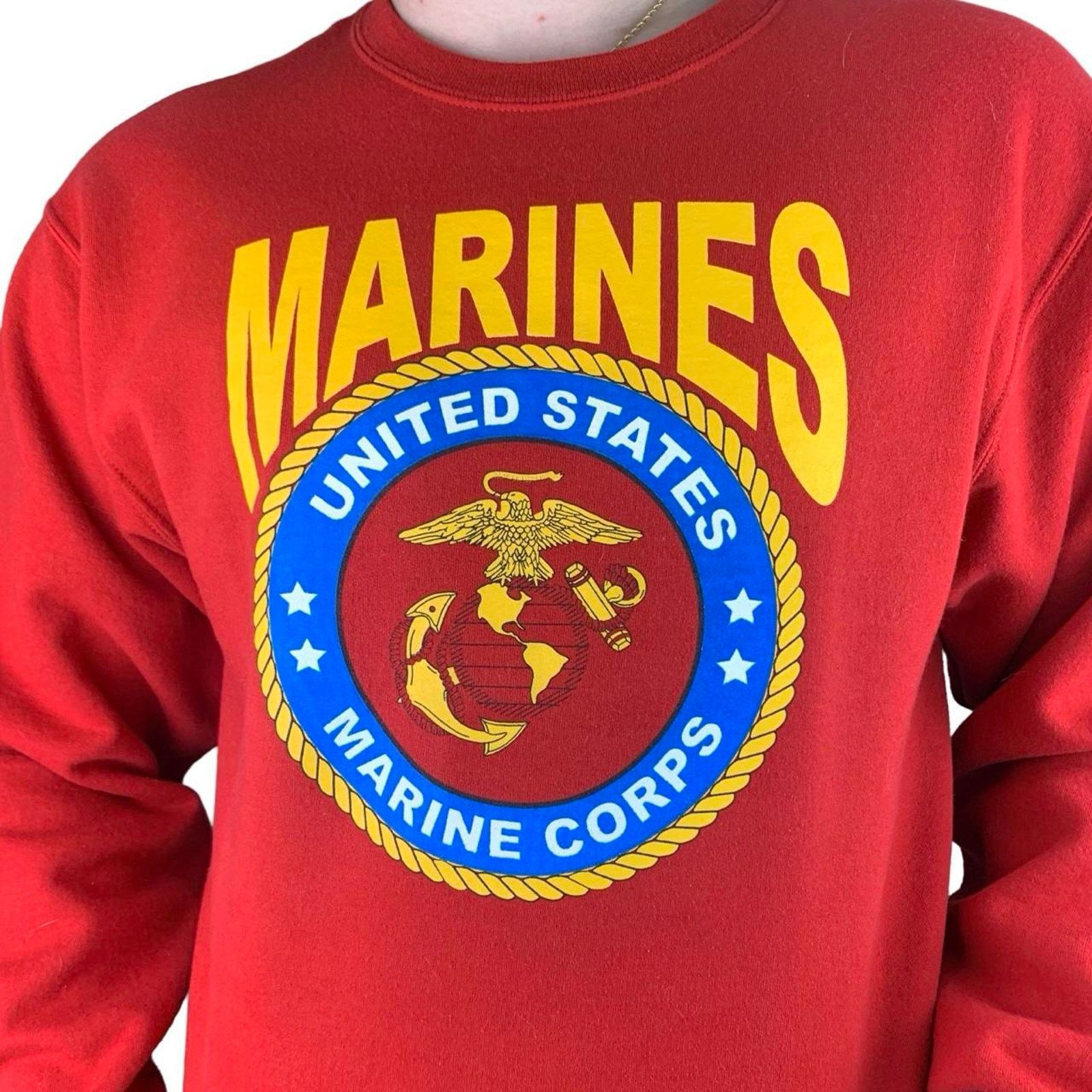 Vintage Vintage 90s United Stares Marine Corps Crewneck Sweatshirt Size US M / EU 48-50 / 2 - 2 Thumbnail