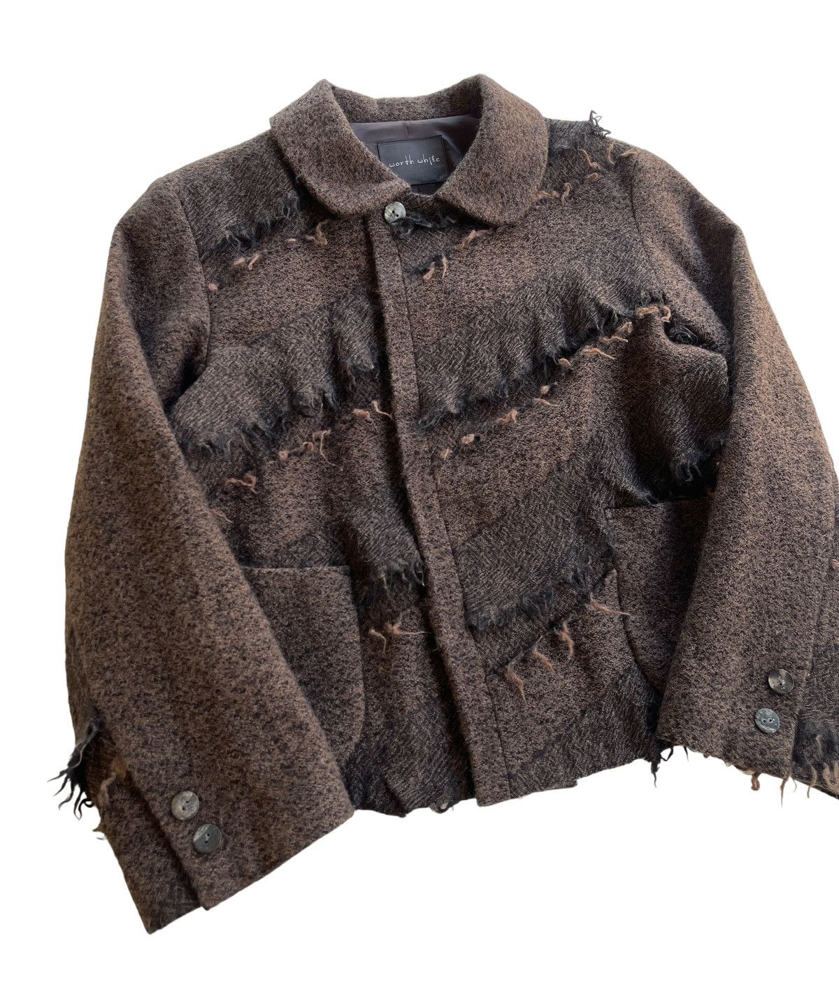 Japanese Brand 90s Worth While Reconstructed Fringles Cropped Jacket Size M / US 6-8 / IT 42-44 - 3 Thumbnail
