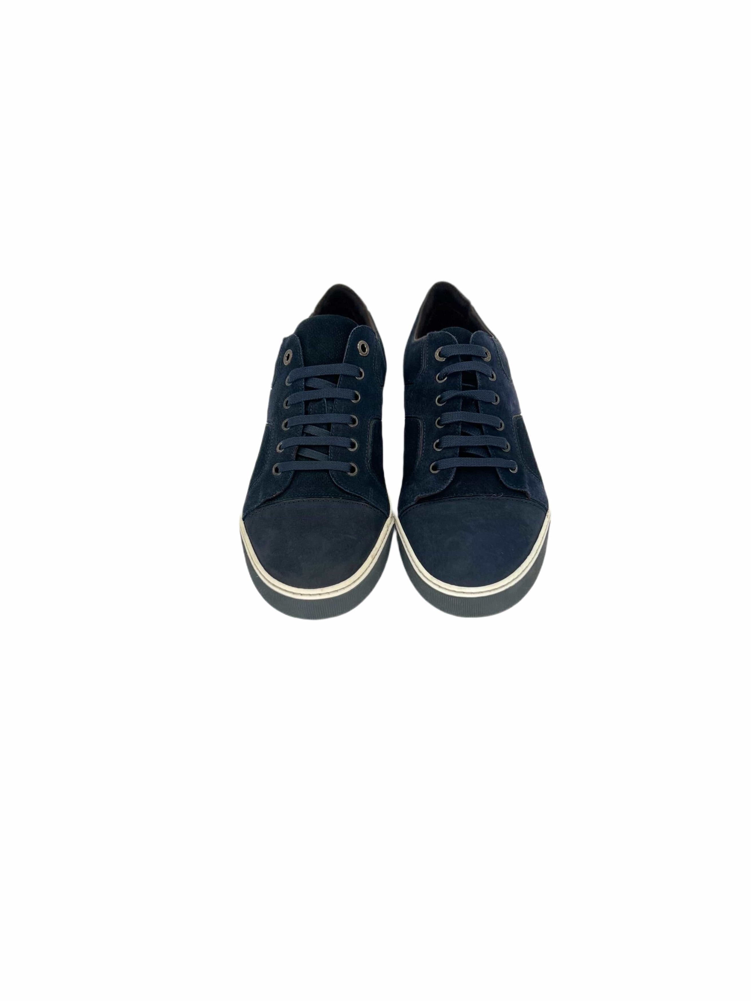 Lanvin Lanvin Navy Wool Felt Tennis Sneaker Size US 9 / EU 42 - 3 Thumbnail