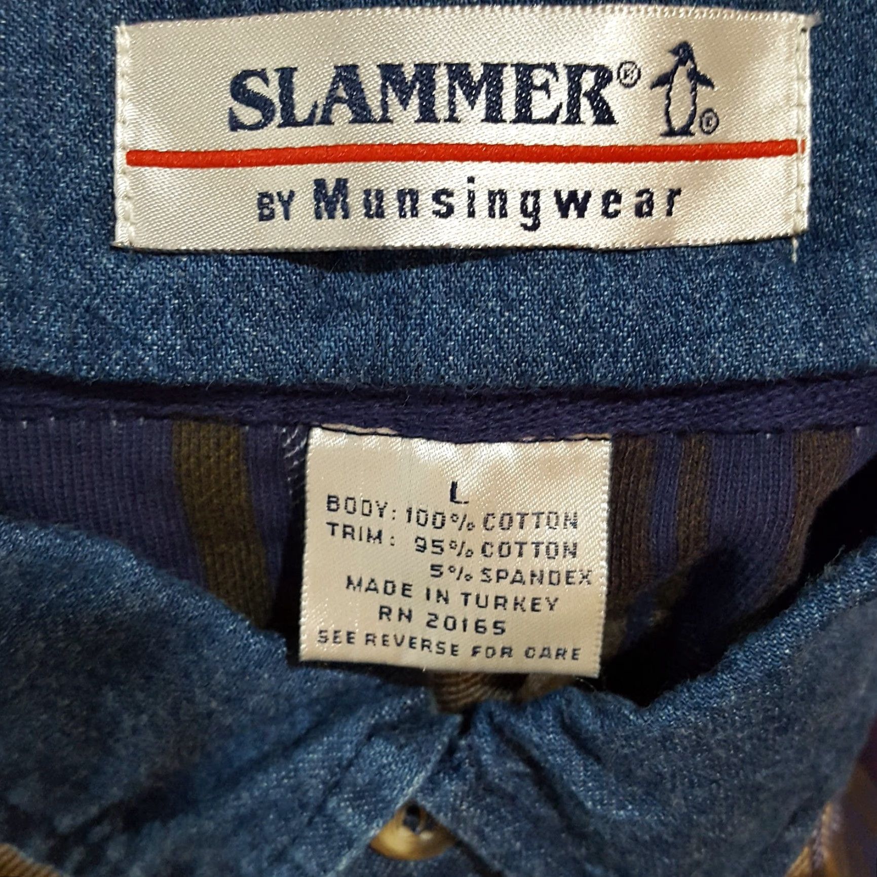 Vintage VINTAGE MunsingWear Polo Shirt Men's Large Casual Plaid Cotton 90s Grunge Preppy Size 42R - 5 Thumbnail