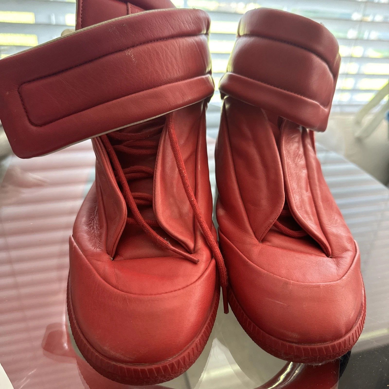 Maison Margiela Maison Margiela Future Red Leather High Tops 9 42 