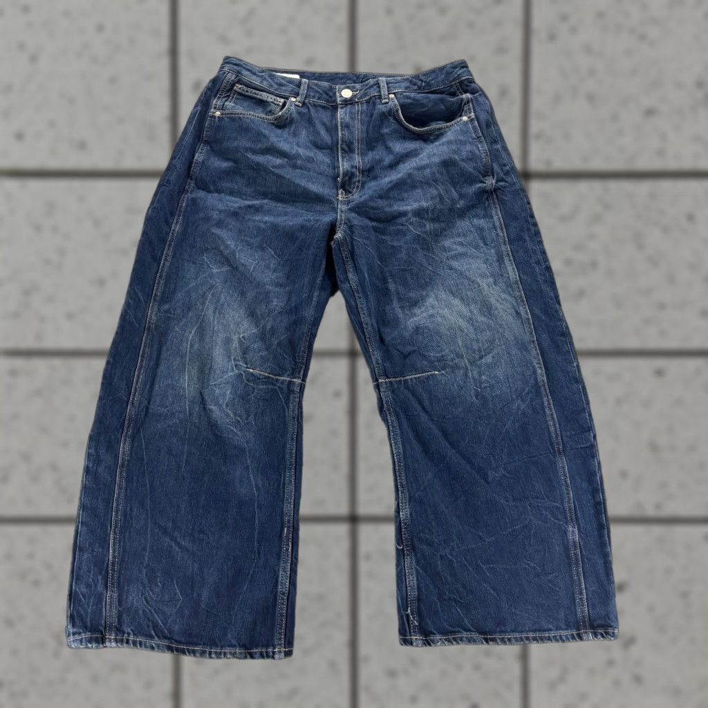 VINTAGE Zara Wide-Leg Jeans Womens Size 12 High Rise Dark Wash