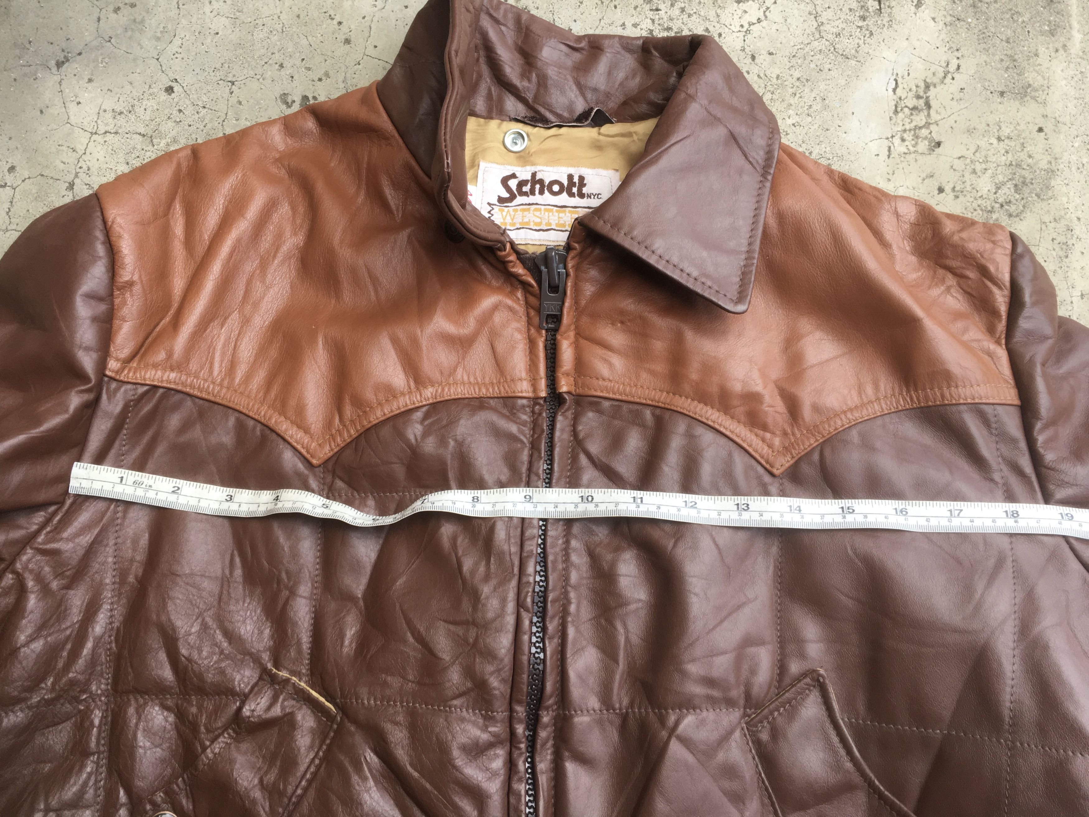 Schott VTG Rare Schott NYC BROWN Bomber leather jacket sz USA 44 Size US L / EU 52-54 / 3 - 17 Thumbnail