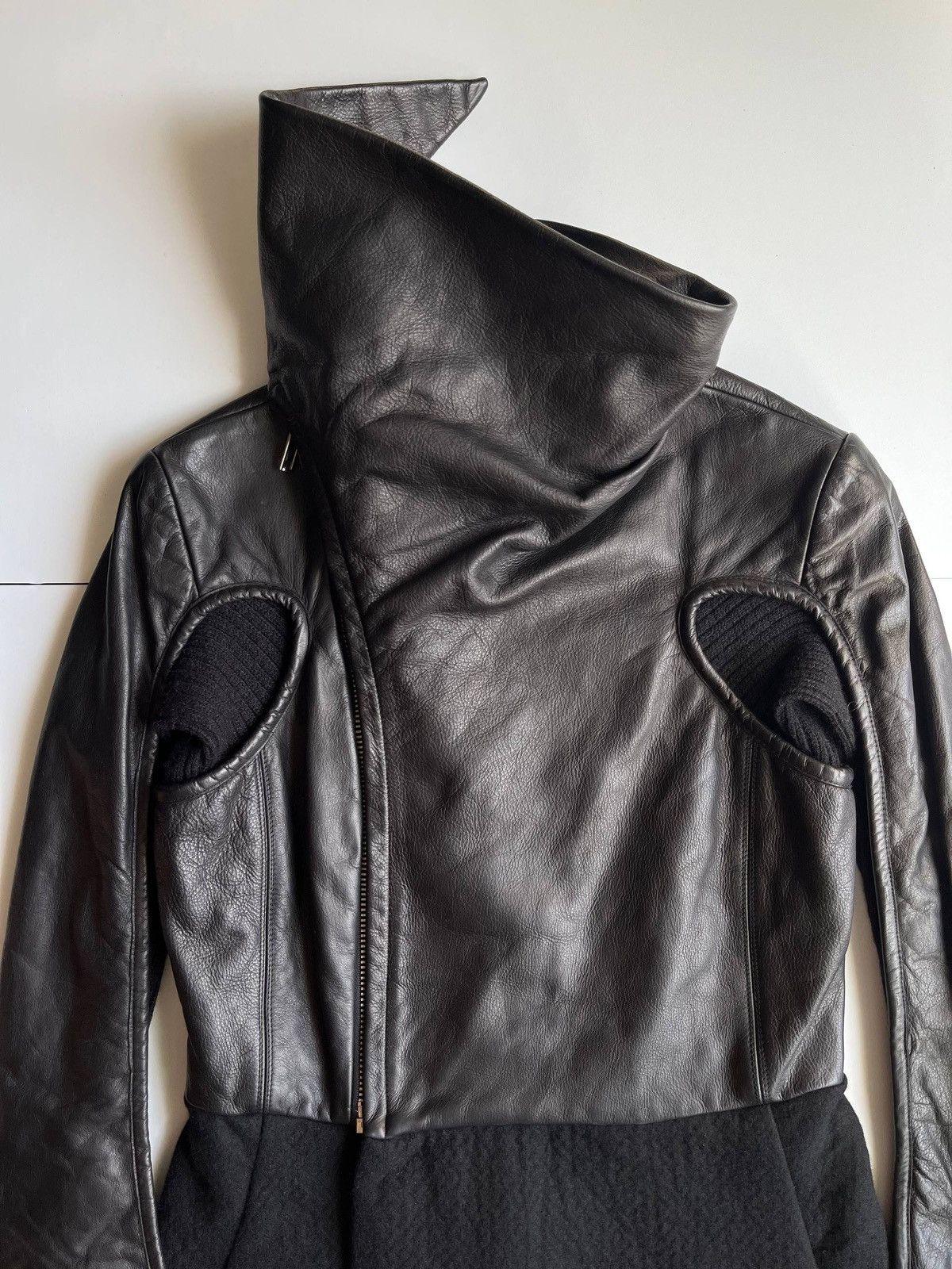 Rick Owens Rick Owens GLEAM black leather jacket with winged neck Size S / US 4 / IT 40 - 5 Thumbnail