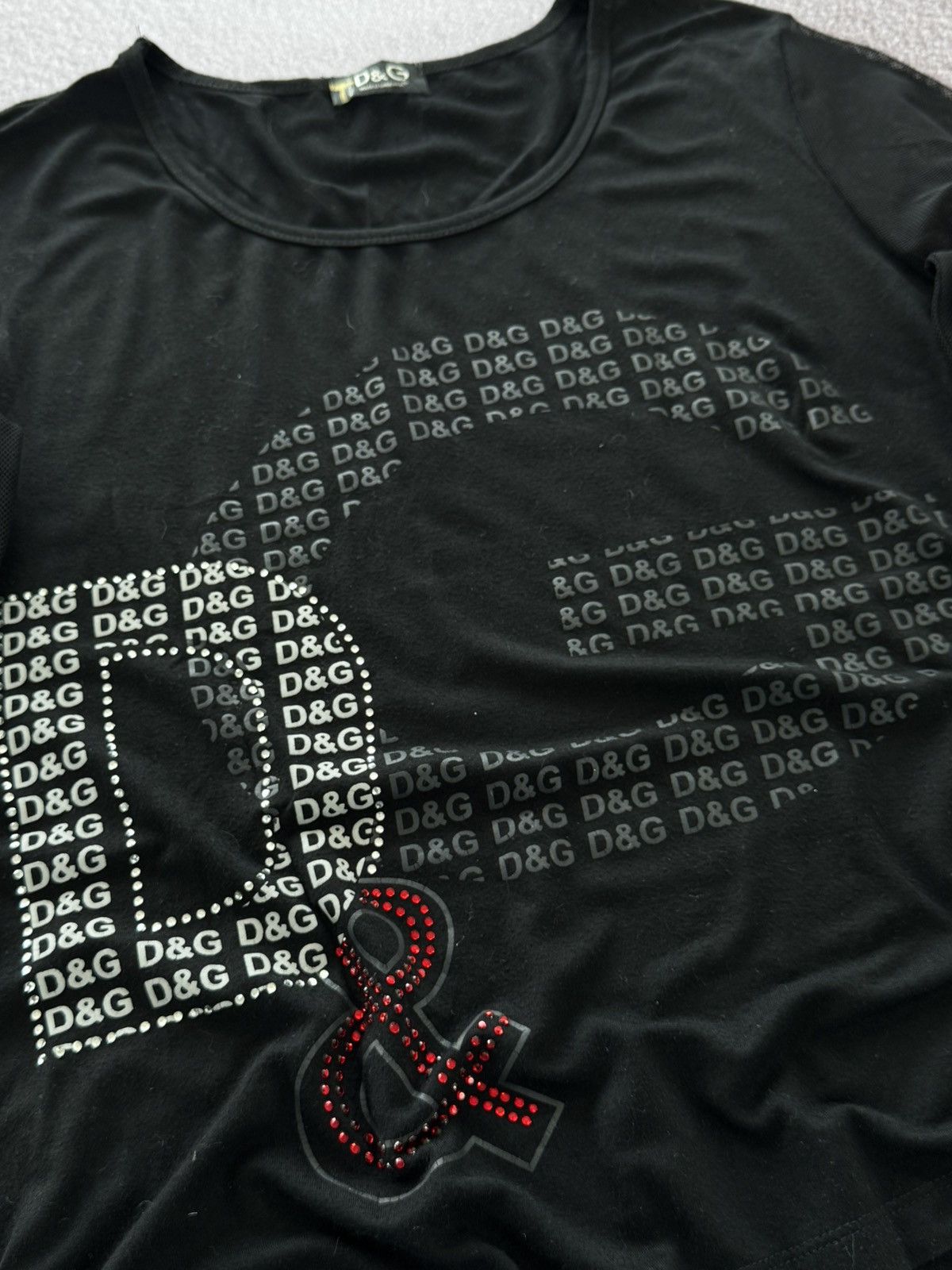 Dolce & Gabbana D&G Dolce & Gabbana Glamour Y2K Big Logo Long Sleeve Top Size M / US 6-8 / IT 42-44 - 8 Thumbnail