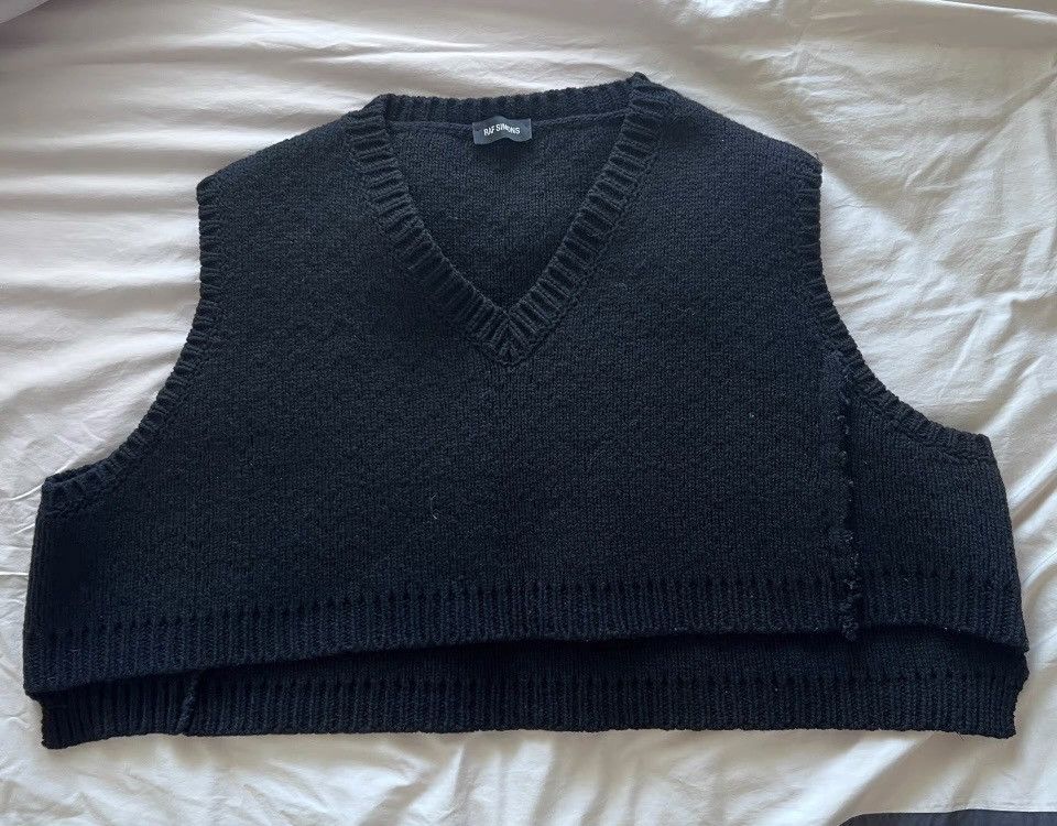 Image of Raf Simons Oversize Knit Vest in Black, Men's (Size 2XL)