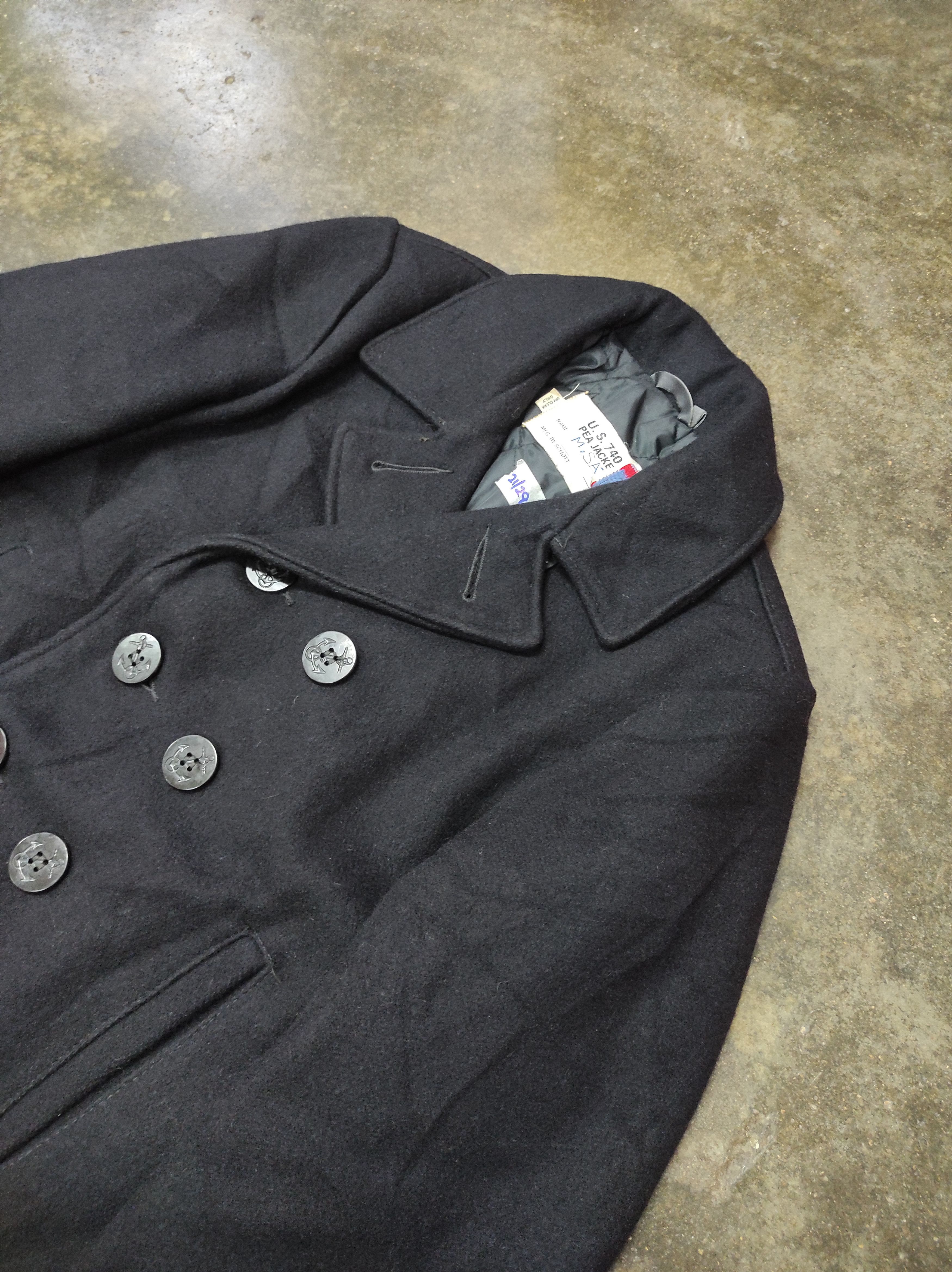 Schott × Vintage MFG BY SCHOTT US 740N PEA JACKET WOOL Size US M / EU 48-50 / 2 - 3 Thumbnail