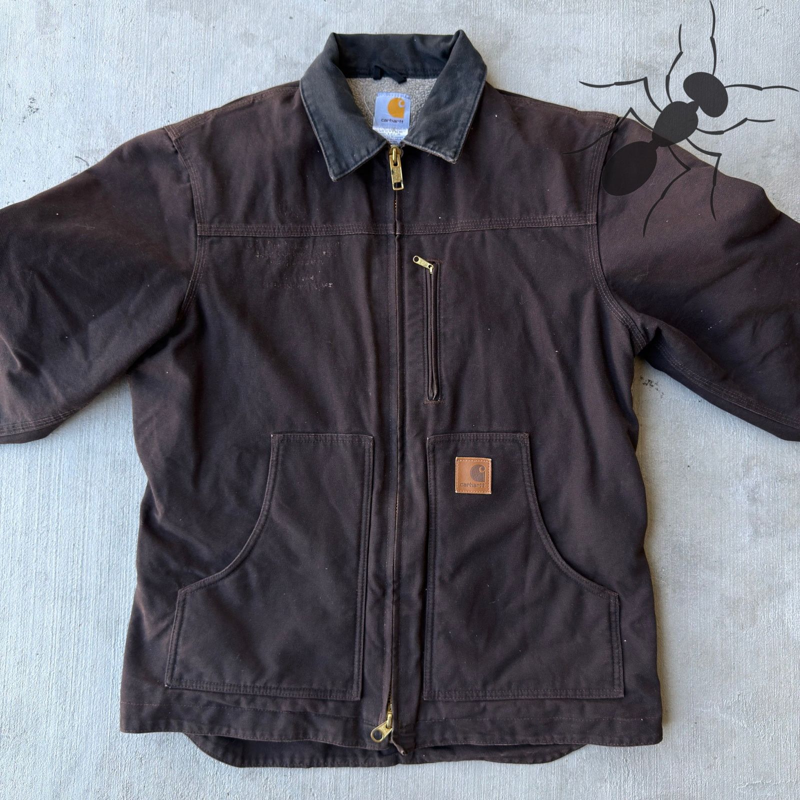 Carhartt × Vintage Vintage Y2K Carhartt C61 DKB brown chore coat work jacket Size US M / EU 48-50 / 2 - 3 Thumbnail
