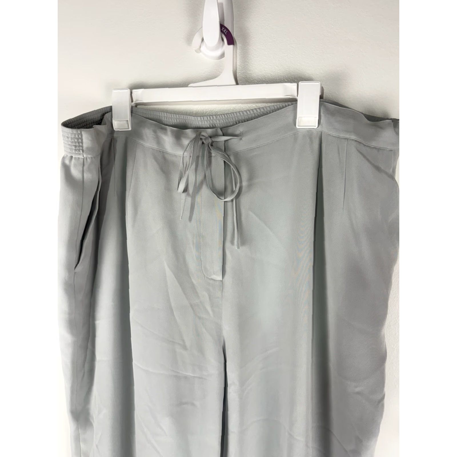 Vintage VINTAGE Due Per Due Women's Dress Pants Size 24W Silk Wide-Leg High Rise Plus Fall Spring Summer City Size 42" / US 20 - 2 Thumbnail