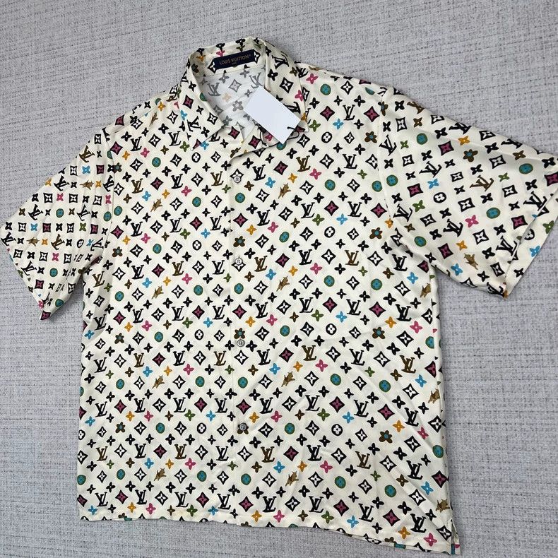 Louis Vuitton Louis Vuitton SS24 Logo Full Print Single Breasted Silk Sho Size US XXL / EU 58 / 5 - 3 Thumbnail