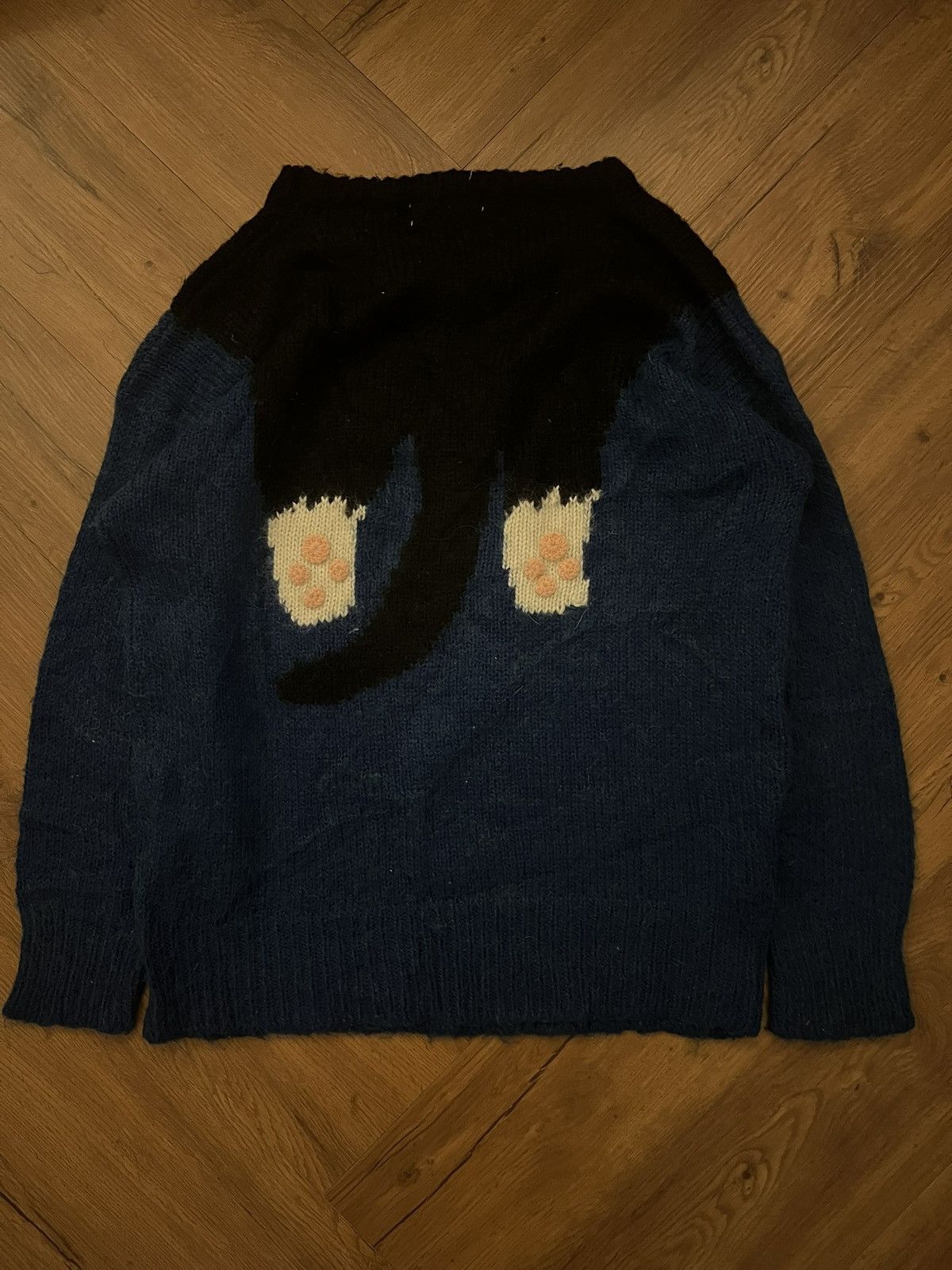 Issey Miyake Playful Cat Knit Sweater – Harajuku Style Vintage Look Size US M / EU 48-50 / 2 - 2 Thumbnail