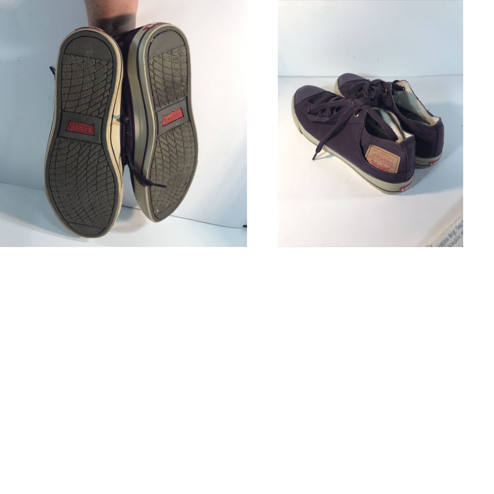 CO Levi Strauss & Co Canvas Sneakers Mens Size 9.5 Eggplant Lightweight Comfort Size US 9.5 / EU 42-43 - 8 Thumbnail
