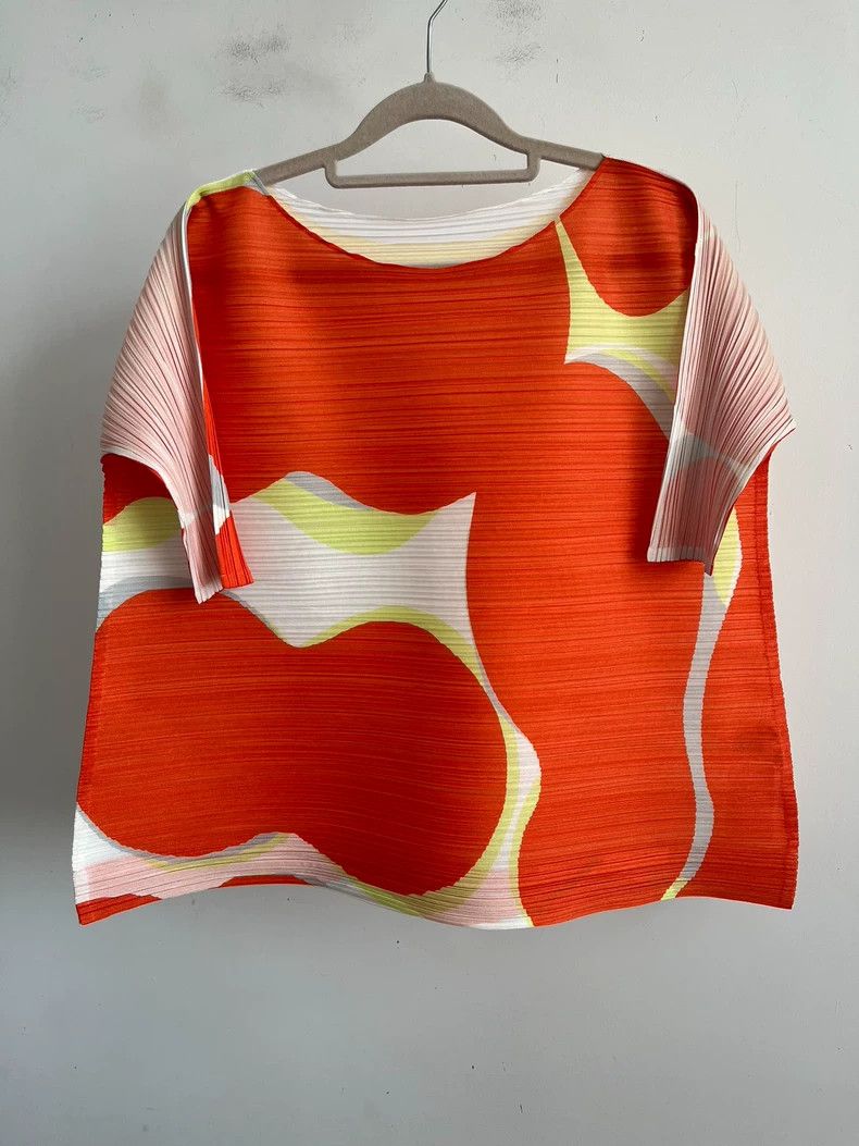 Issey Miyake Issey Miyake size:5 Orange pod short-sleeved shirt Size S / US 4 / IT 40 - 1 Thumbnail