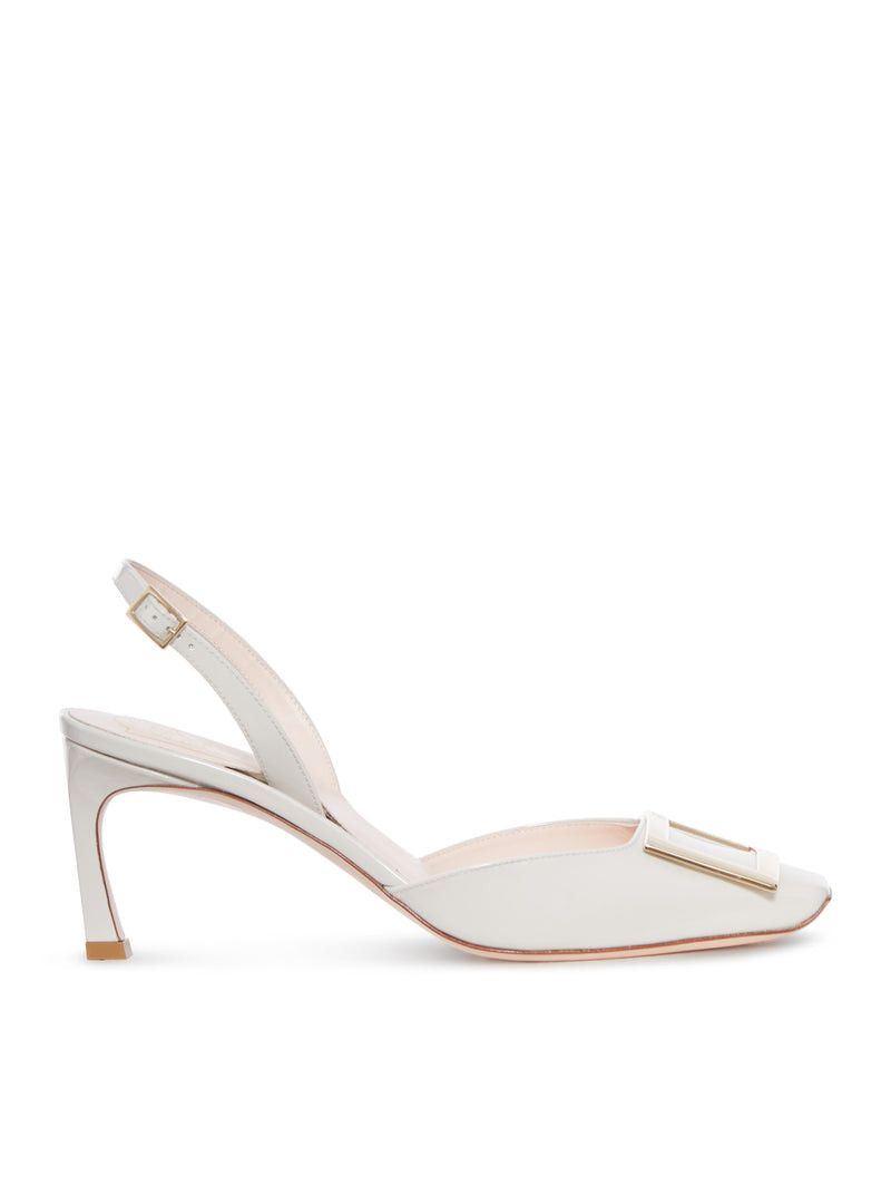 PATENT SLINGBACK TRUMPETTE PUMPS