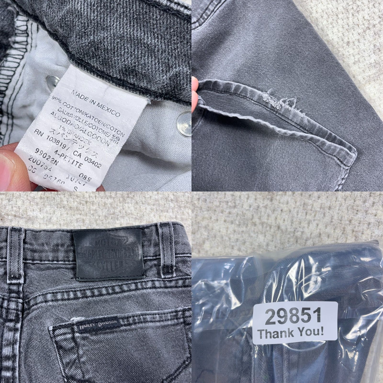 Harley Davidson VINTAGE Harley-Davidson Jeans Women 4 Boot Cut Faded Black Mid Rise Biker VTG Y2K Jeans Women Boots? Size 27" / US 4 / IT 40 - 9 Thumbnail