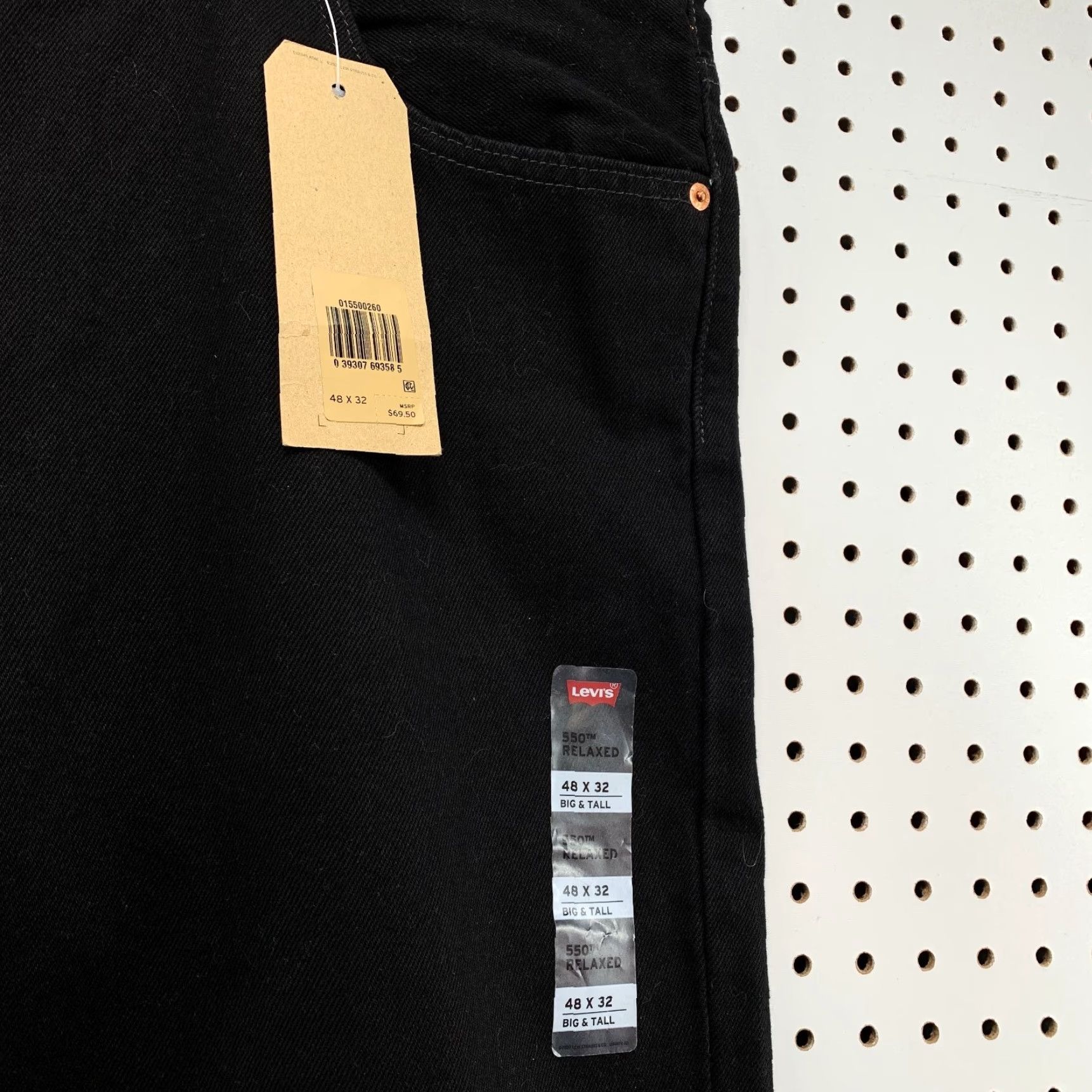Levi's Levi's 550 Jeans Mens 48x32 Large Black Denim Relaxed Tapered Fit NWT Size US 32 / EU 48 - 7 Thumbnail