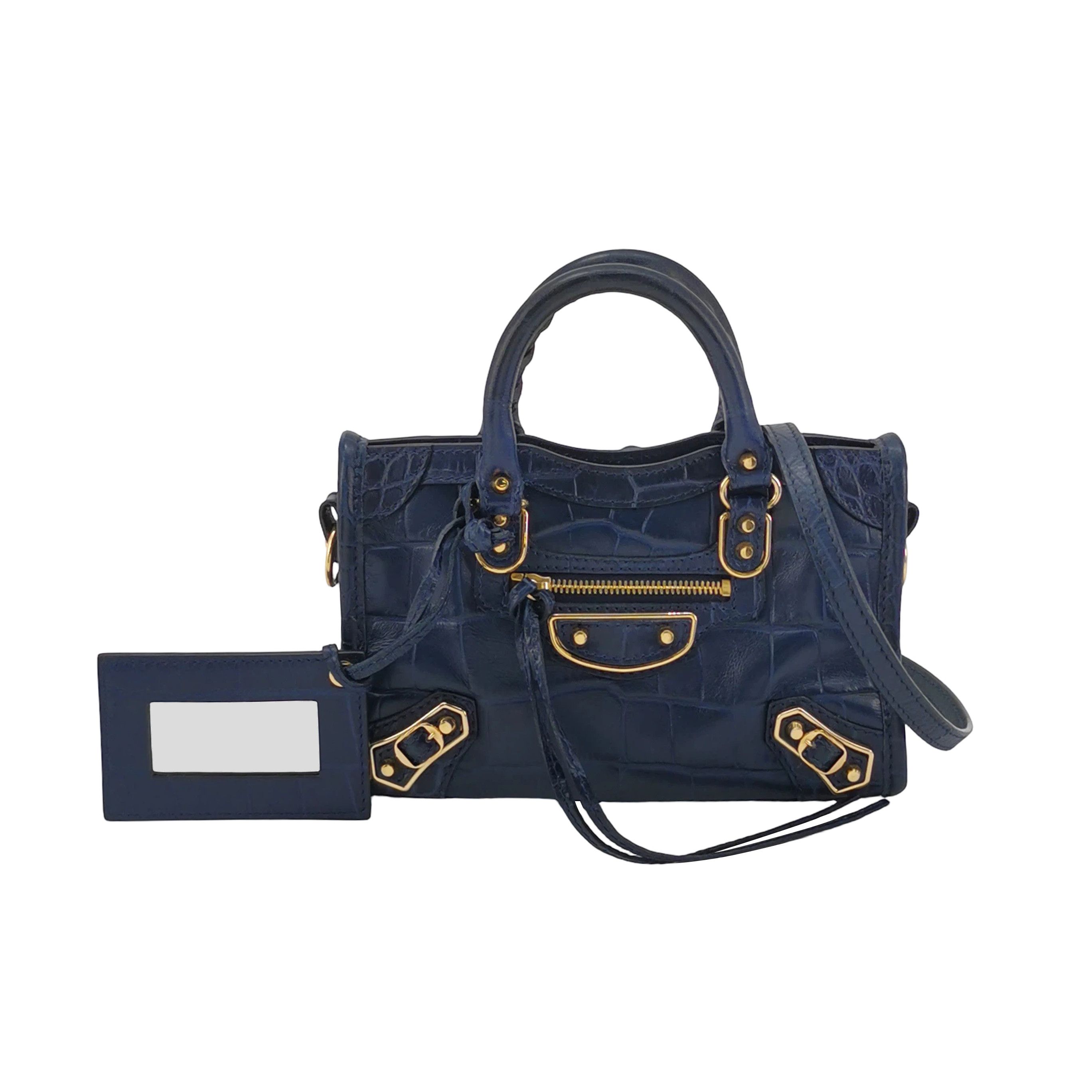 Balenciaga Balenciaga Le City Nano Crocodile Embossed Leather Bag Size ONE SIZE - 1 Thumbnail