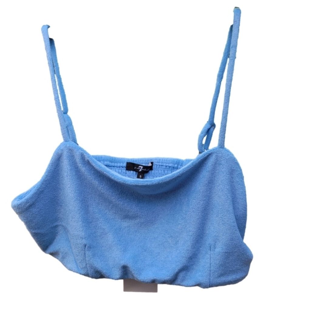 7 For All Mankind NWT 7 For All Mankind Terry Cloth Crop Top in Light Blue Size S / US 4 / IT 40 - 1 Thumbnail