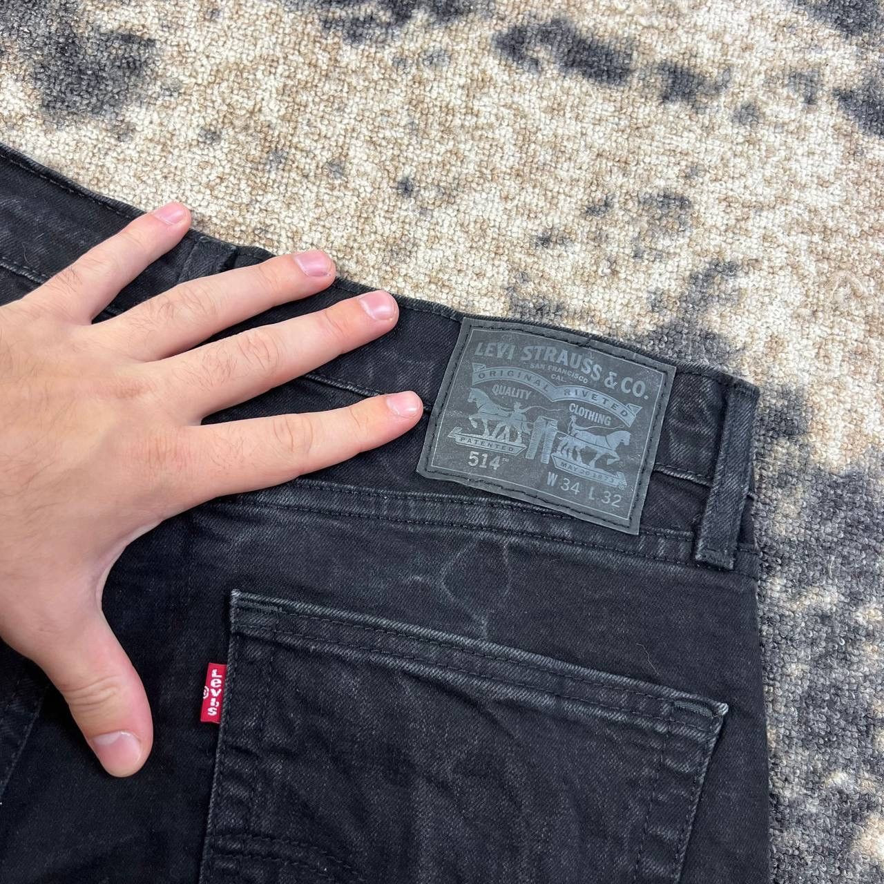 Levi's 514 Levis Vintage Y2K Black Washed Denim Jeans Size US 34 / EU 50 - 5 Thumbnail