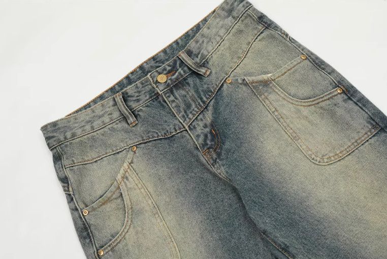Vintage Men's American loose casual distressed straight washed jeans Size US 32 / EU 48 - 3 Thumbnail
