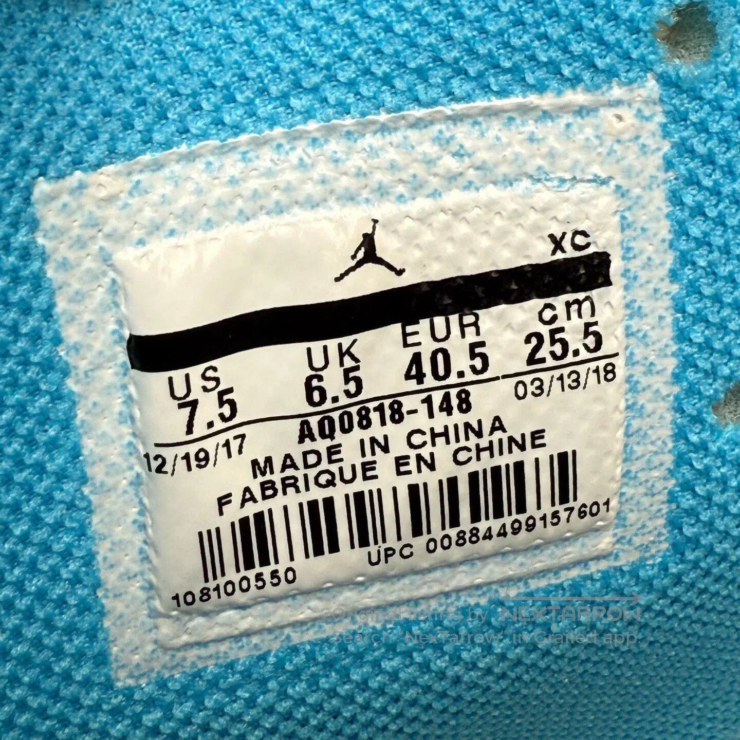 Nike Nike AJ1 Ow North Carolina Blue Size US 7.5 / EU 40-41 - 8 Thumbnail