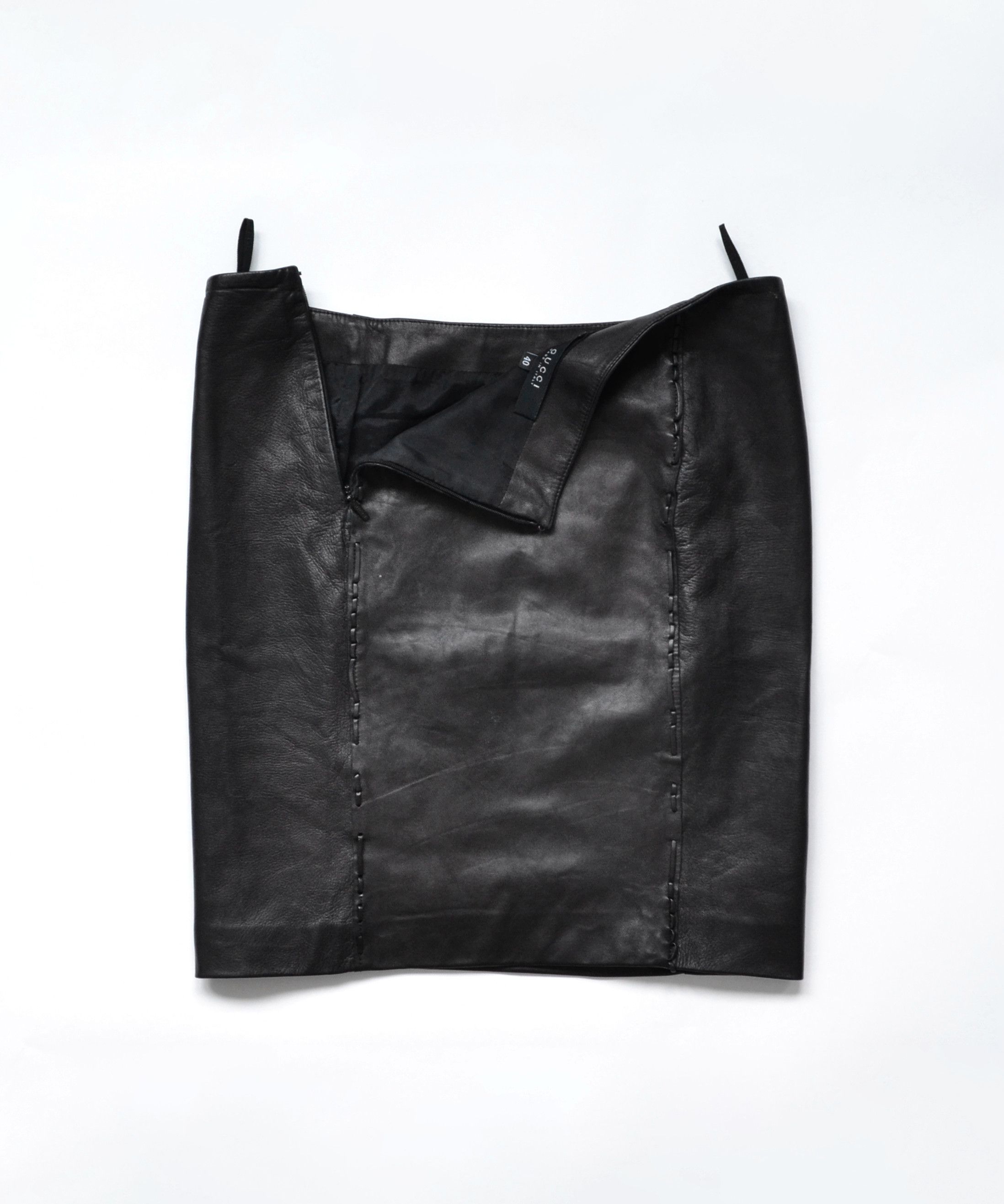 Gucci GUCCI Skirt Leather Mini Vintage 90s Black TOM FORD Size 27" / US 4 / IT 40 - 4 Thumbnail