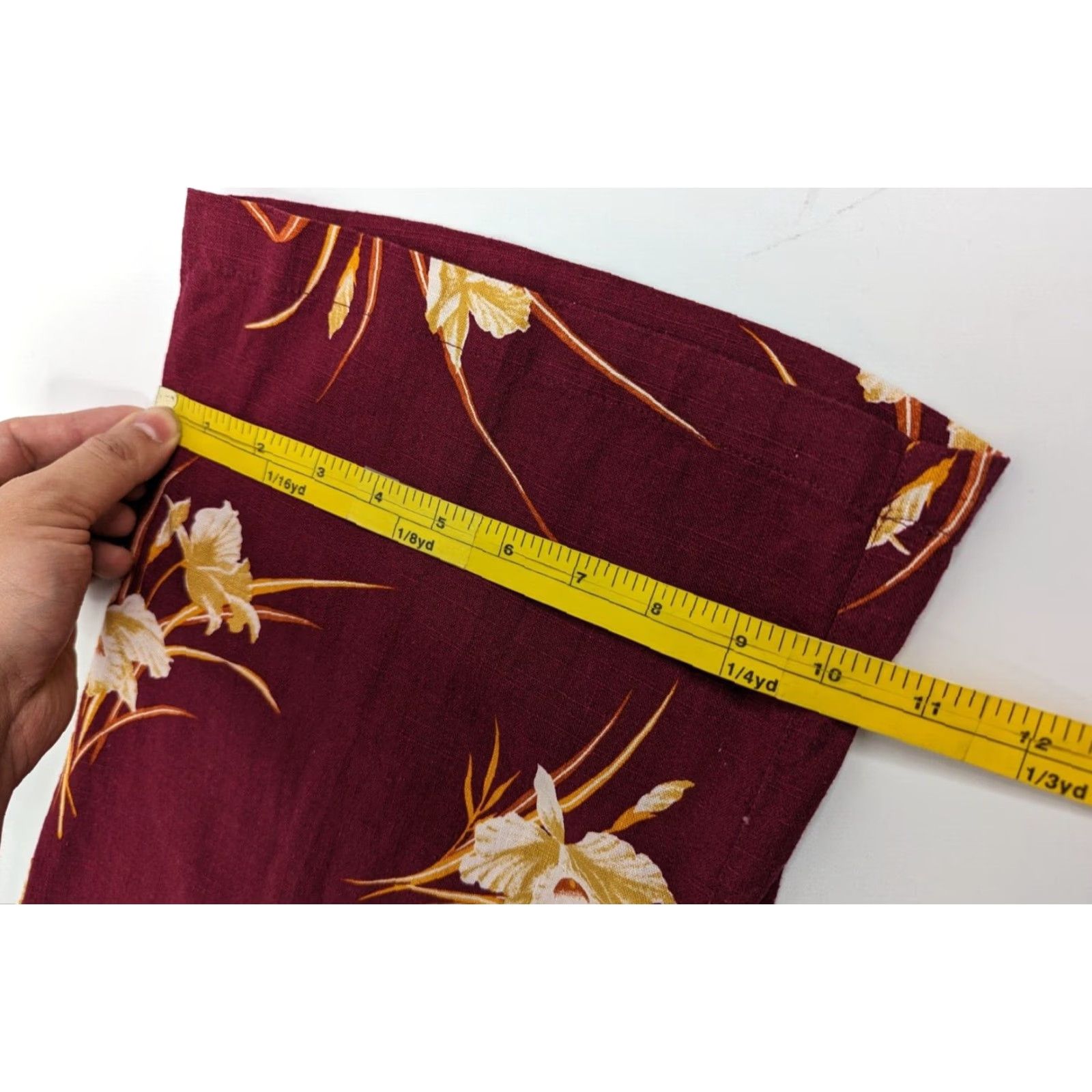 Vintage ModCloth Burgundy Floral Linen Blend Join Joyfully Culotte Pants Women’s Size 6 Size 28" / US 6 / IT 42 - 7 Thumbnail