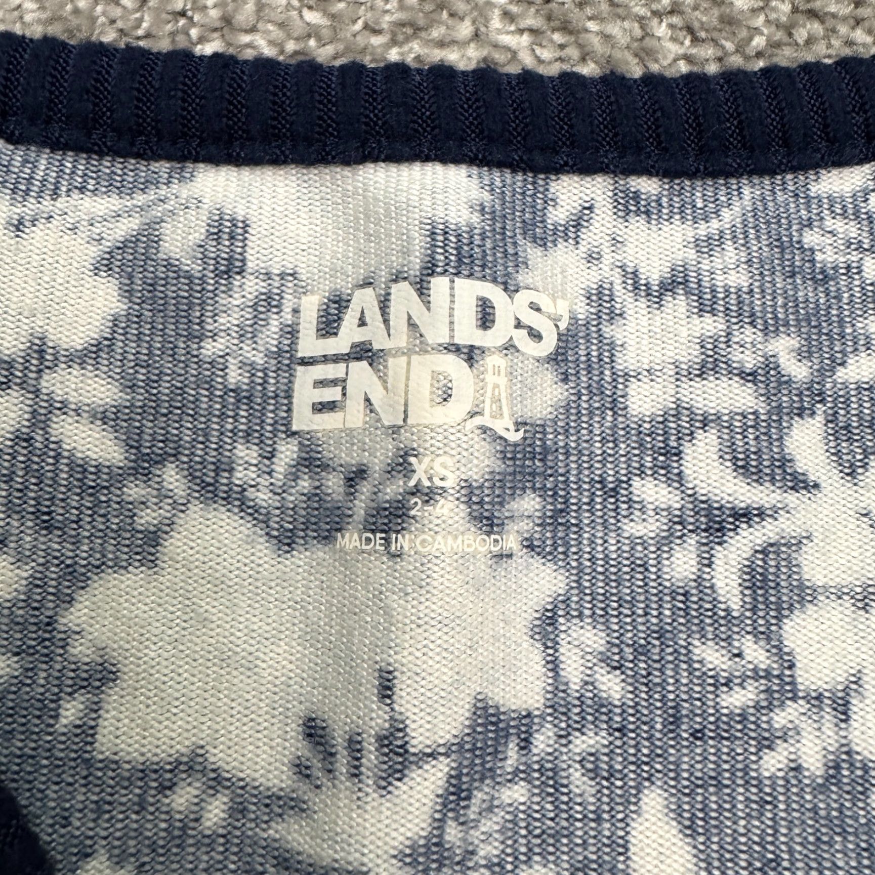 Lands' End VINTAGE Land's End Nightgown V-Neck Sleepwear Dress Womens XS Navy Blue White Floral Size XS / US 0-2 / IT 36-38 - 7 Thumbnail
