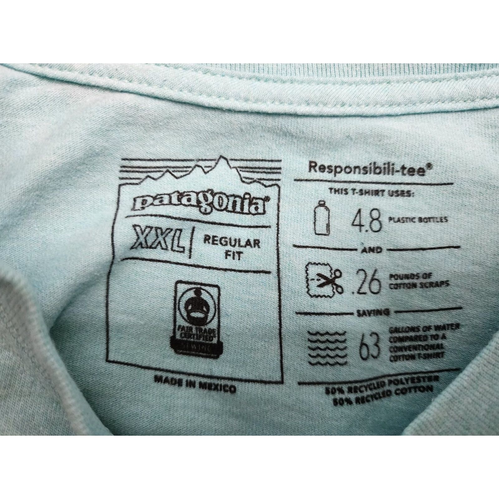 Patagonia Patagonia T-Shirt Mens XXL Responsibili-Tee Distressed Tie Dye Blue Mountain Logo Short Sleeve Crew Neck Nature Outdoor Hiking Size US XXL / EU 58 / 5 - 7 Thumbnail