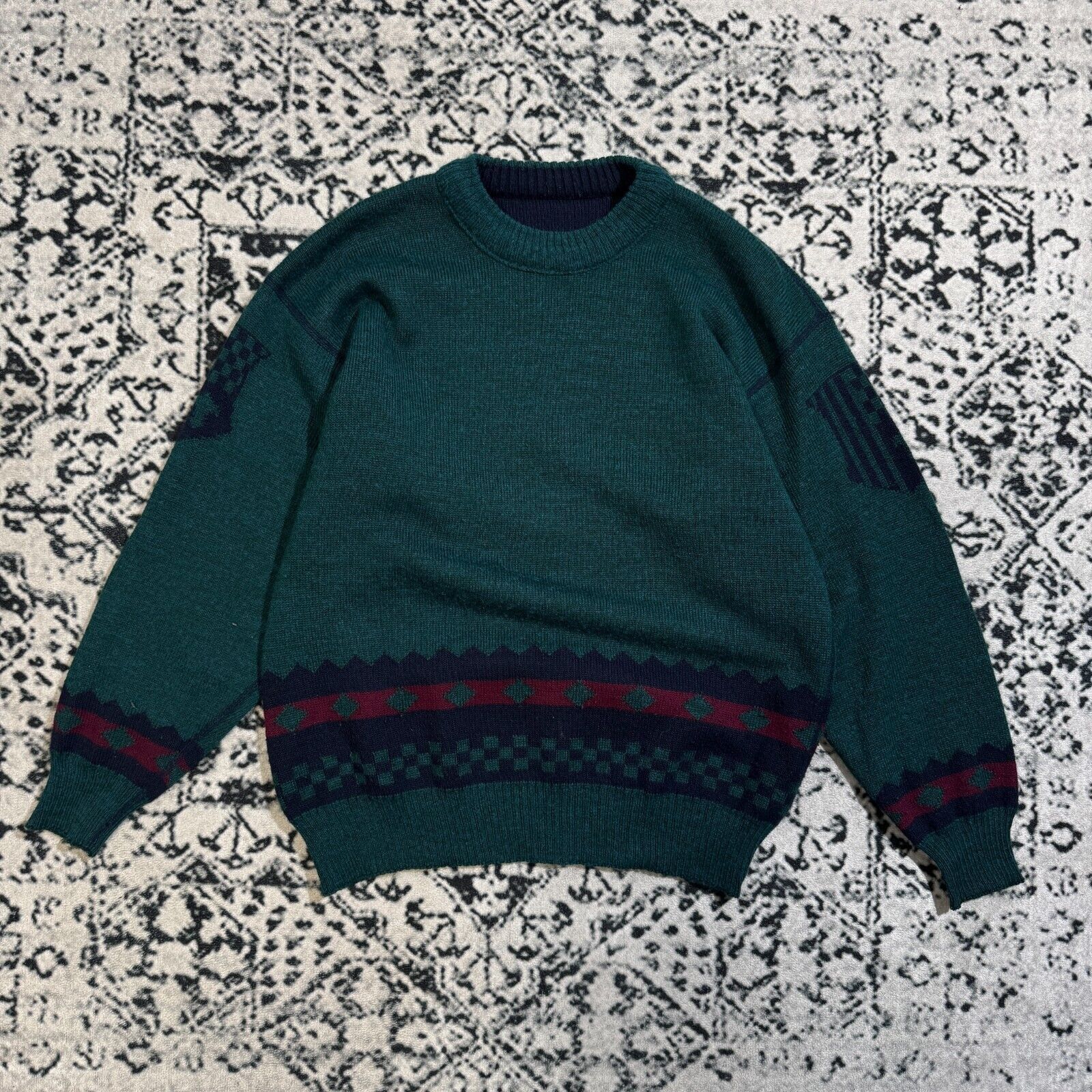 Vintage Vintage Unisex Green Wool Sweater Size S Boho Grunge Smart Size US S / EU 44-46 / 1 - 1 Thumbnail