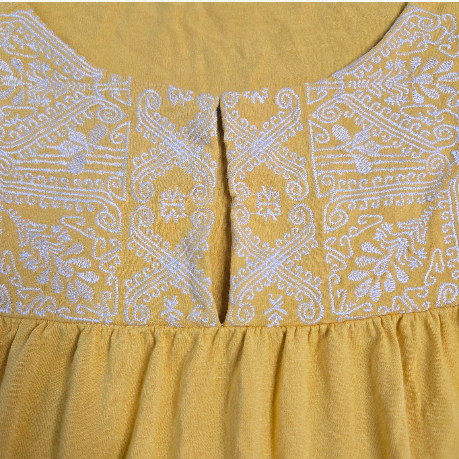 Adrianna Papell Adrianna Papell Yellow Sleeveless Boho Blouse Size 2X Size XXL / US 16-18 / IT 52-54 - 8 Thumbnail