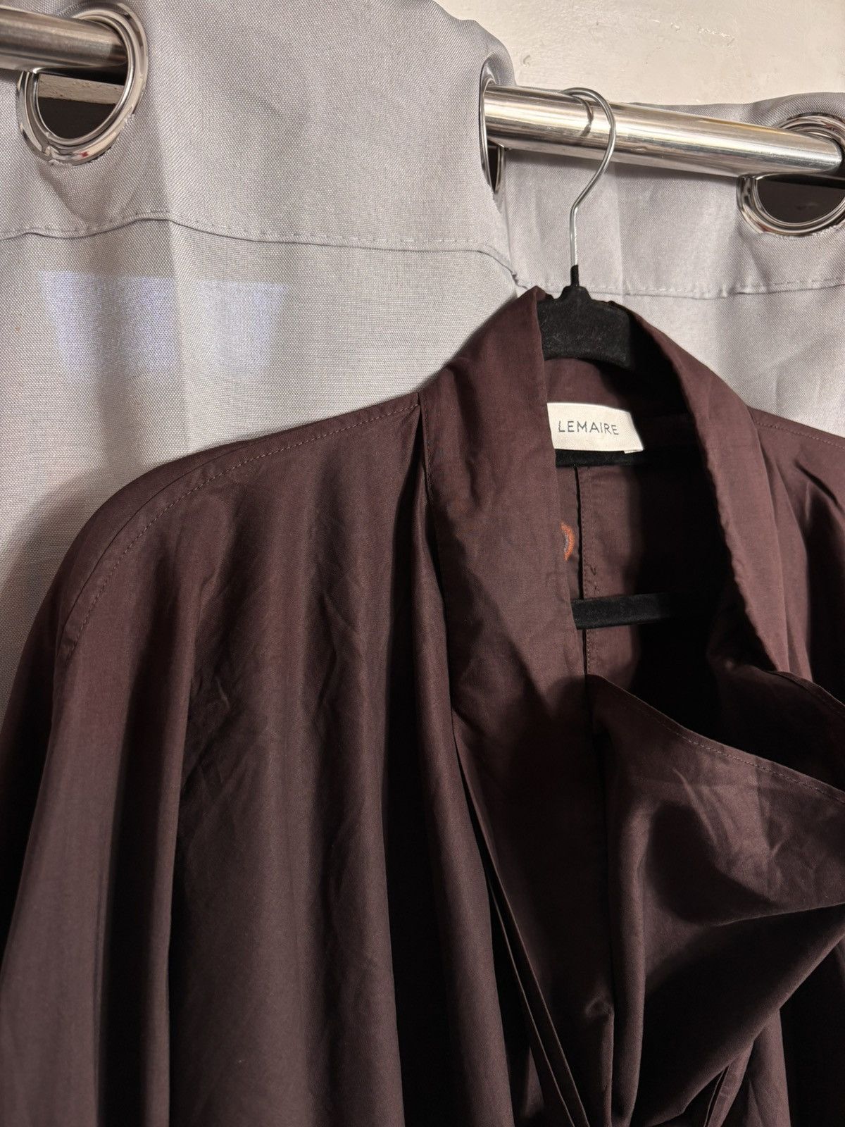 Lemaire Lemaire Poplin Tie Front Blouse Brown Size ONE SIZE - 9 Thumbnail