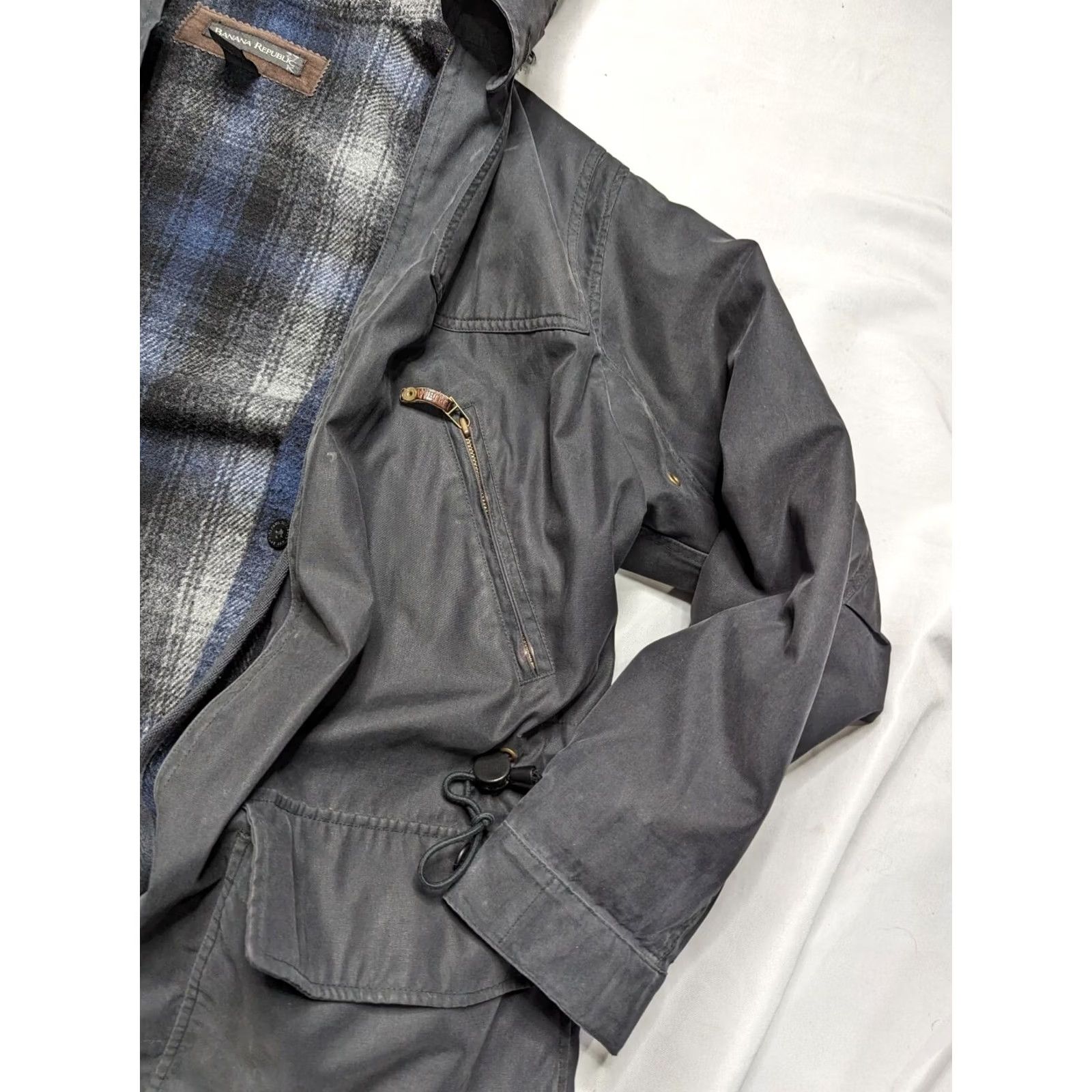 Banana Republic VINTAGE Banana Republic Overcoat Jacket Wool Liner Hood Men Medium Mac Navy Size US M / EU 48-50 / 2 - 4 Thumbnail