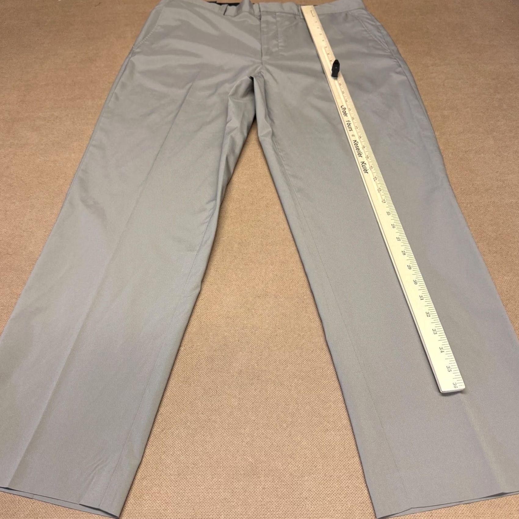 Vintage Alan Flusser Mens Gray Dress Pants 36x30 Flat Front Microfiber Classic Business Size US 36 / EU 52 - 4 Thumbnail