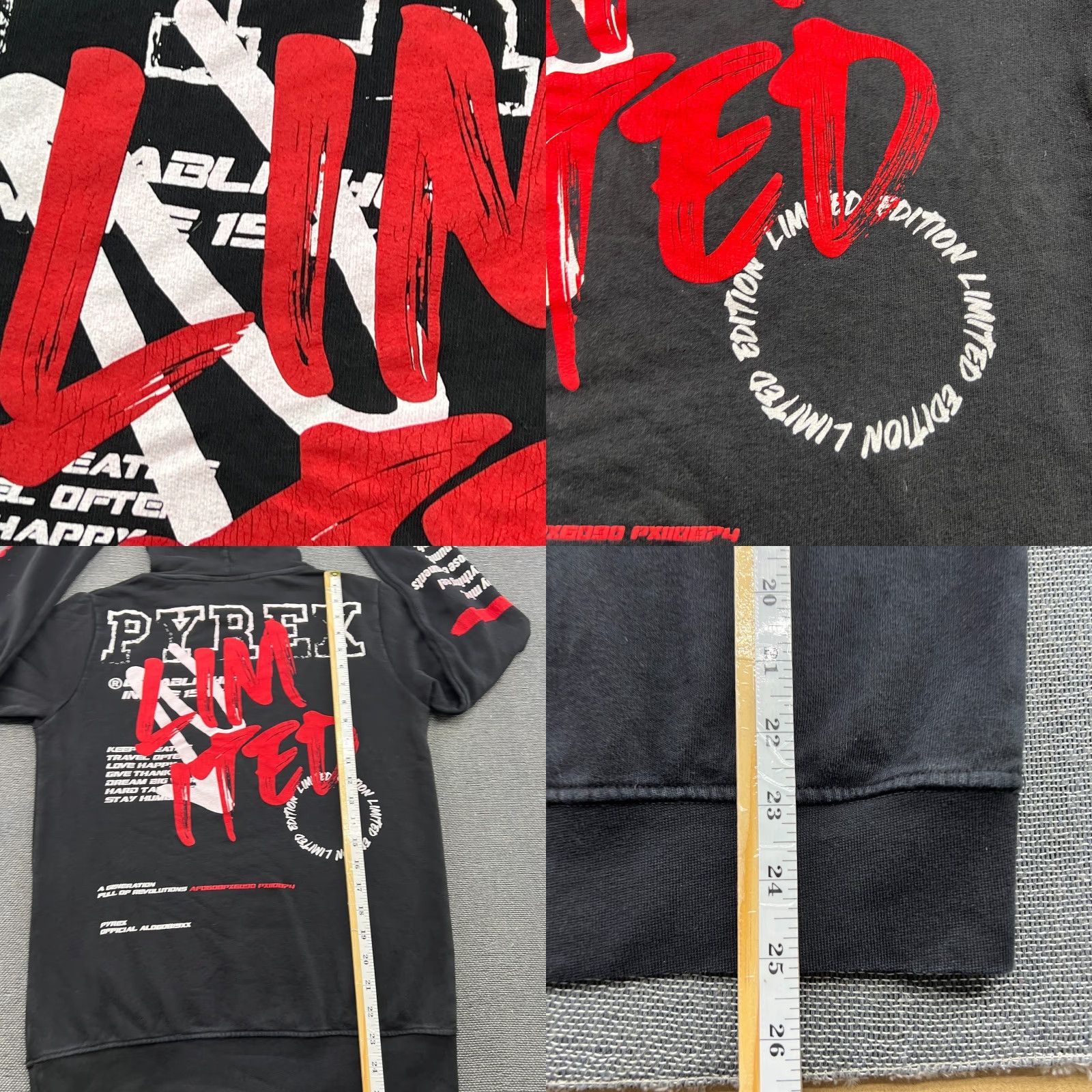Vintage PYREX Vision Virgil Abloh Mens Hoodie XS Limited edition Sweatshirt Black Shirt Size US XS / EU 42 / 0 - 10 Thumbnail