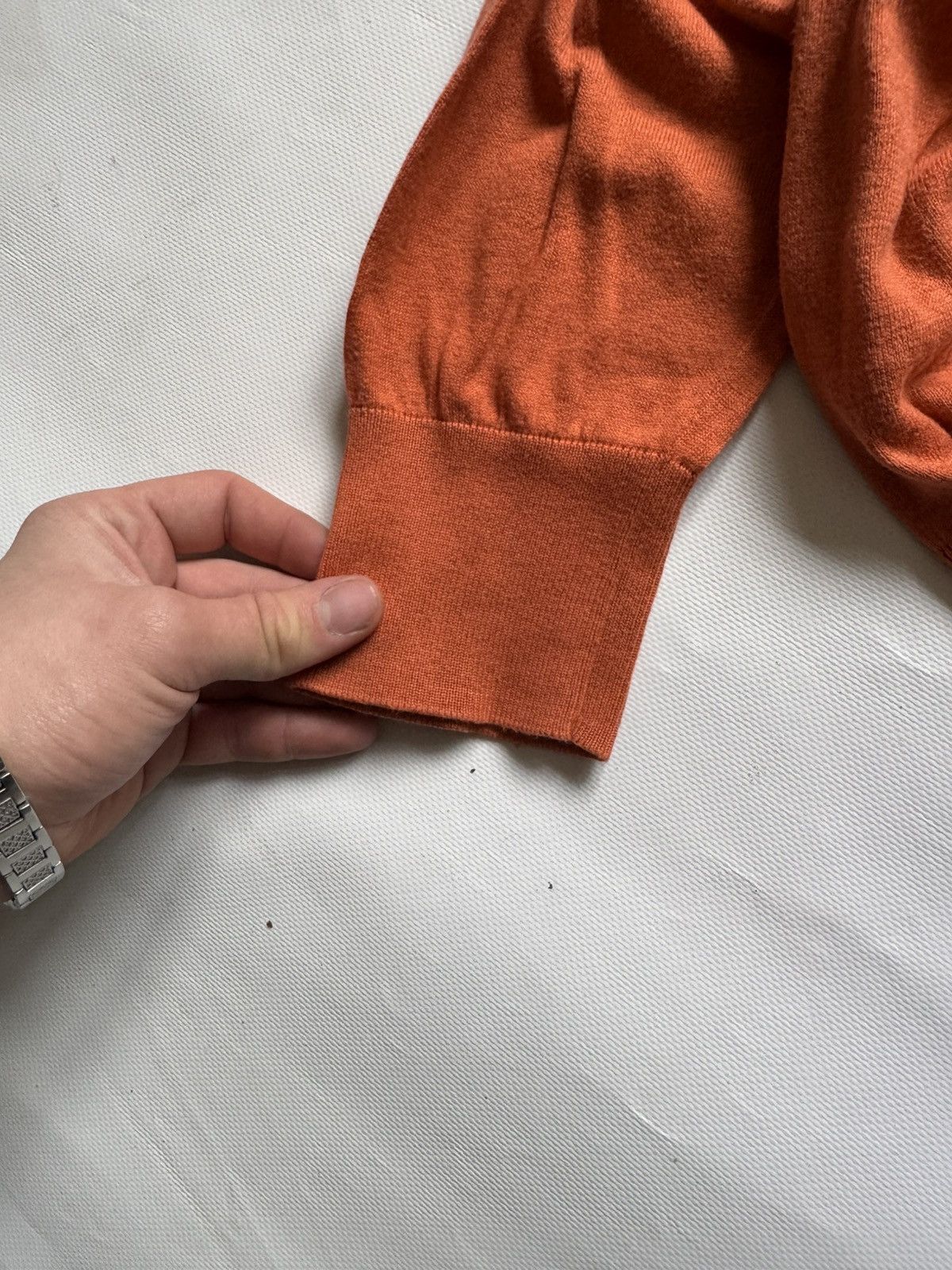 Burberry Vintage Burberry Embroidered Knight Logo Wool Sweater - Rust Size US L / EU 52-54 / 3 - 4 Thumbnail