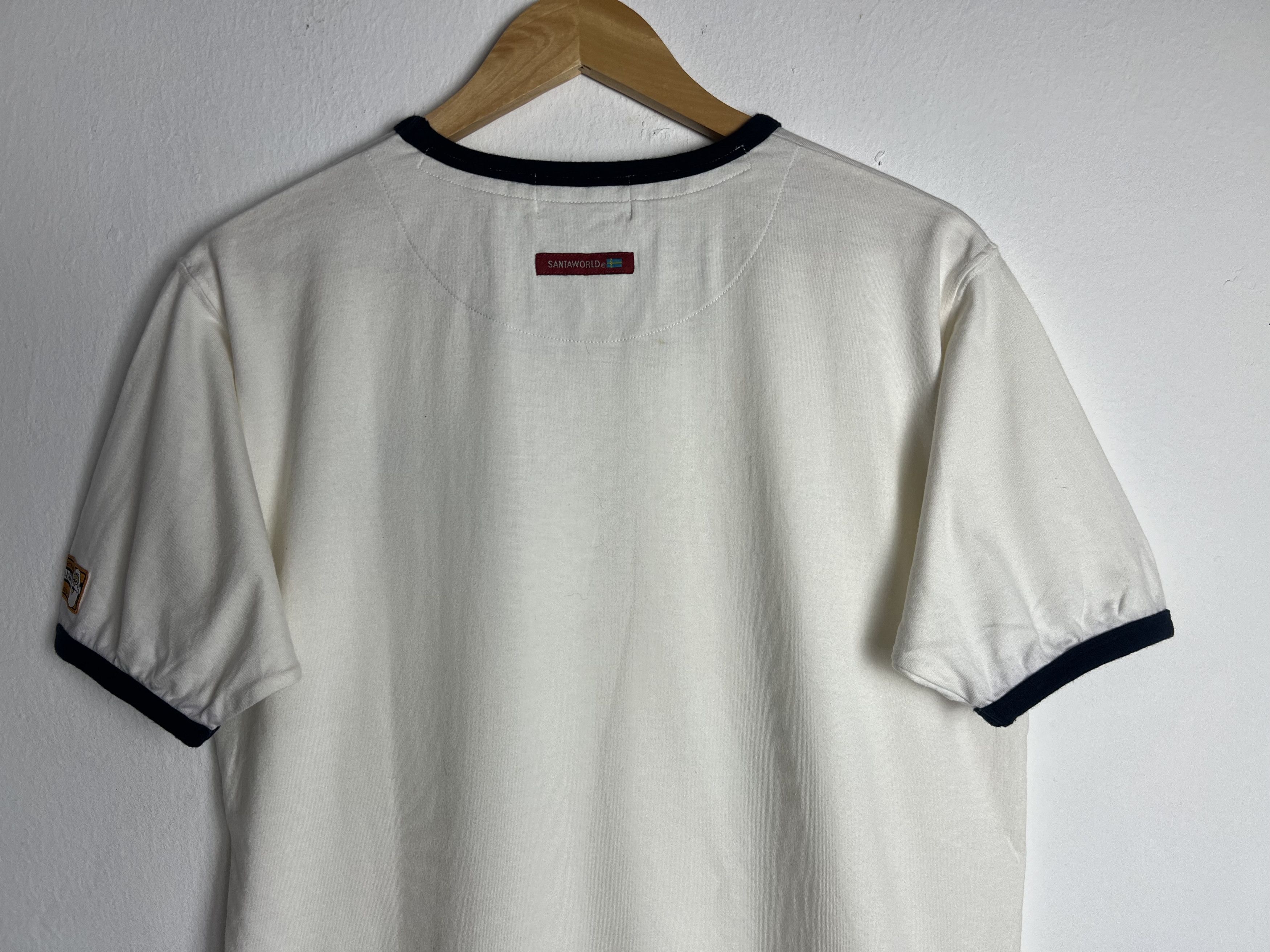 Vintage Santa World Ringer White Tee Size US M / EU 48-50 / 2 - 7 Thumbnail