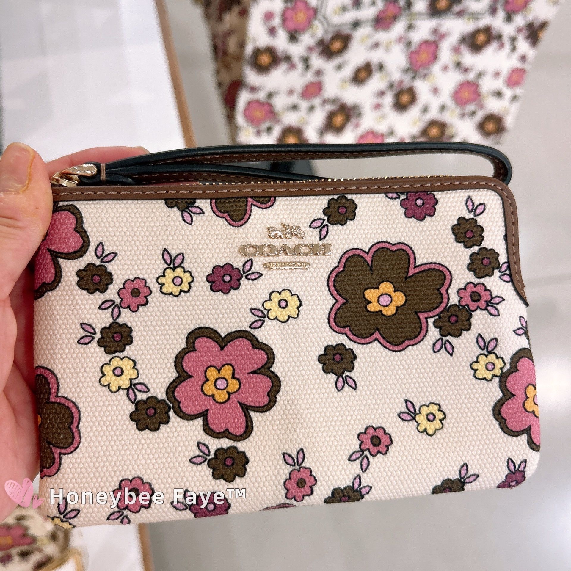 Coach Corner Zip Wristlet With Floral Print CEF85 Size ONE SIZE - 2 Thumbnail