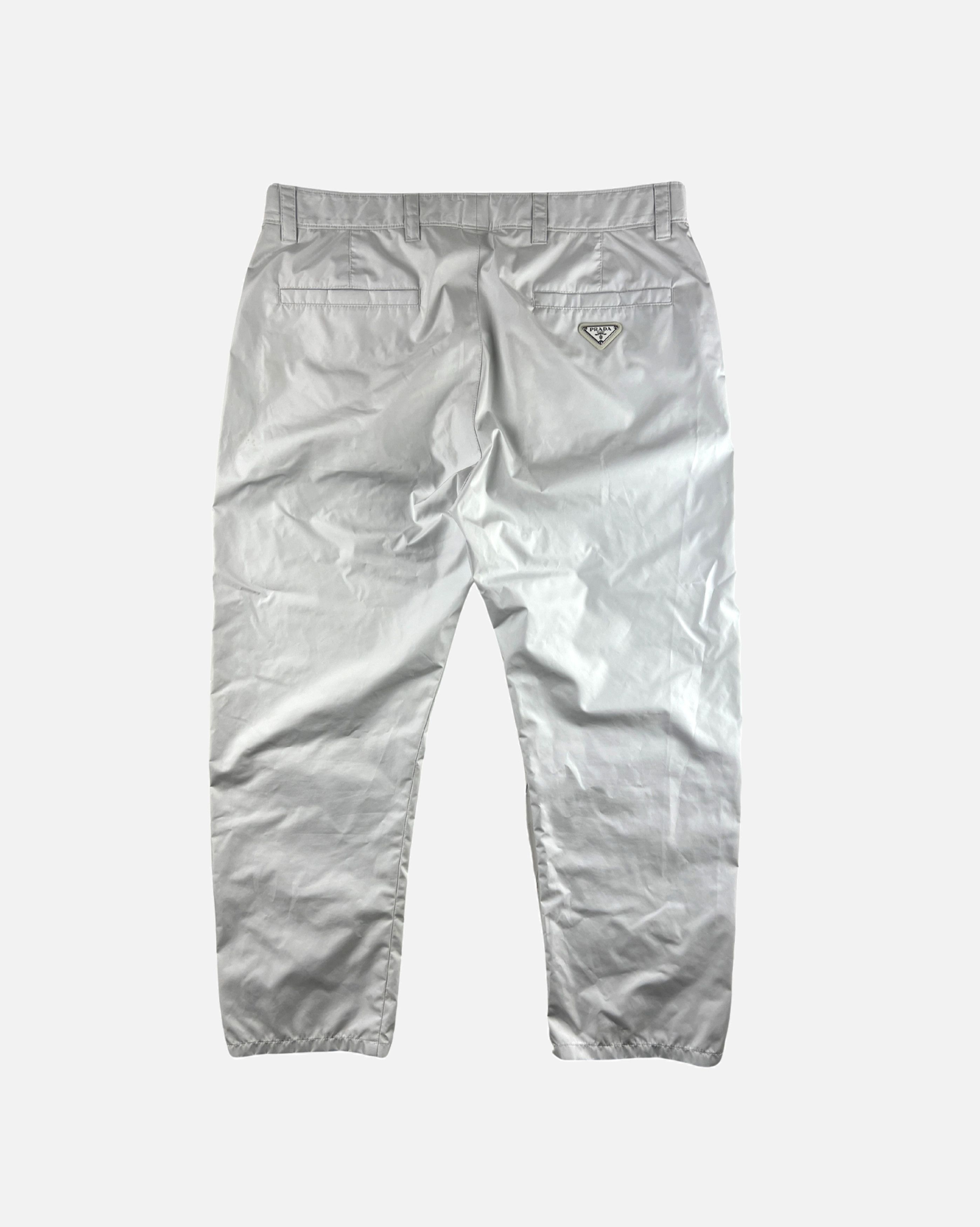 Image of Prada Re-Nylon Ss22 White Trousers, Men's (Size 36)