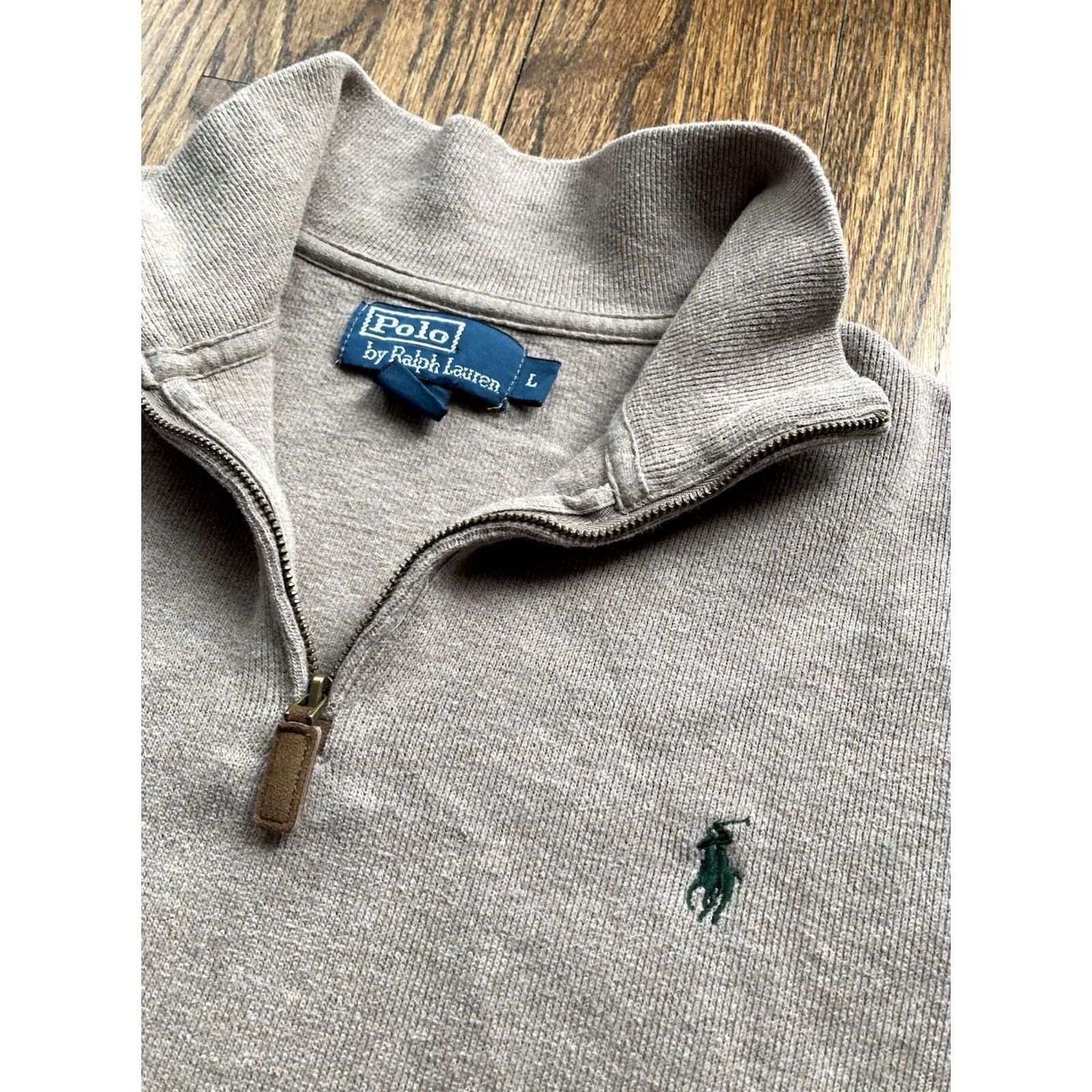Polo Ralph Lauren VINTAGE Polo Ralph Lauren 1/4 Zip Sweater Mens Large Beige Cotton Preppy Size US L / EU 52-54 / 3 - 5 Thumbnail
