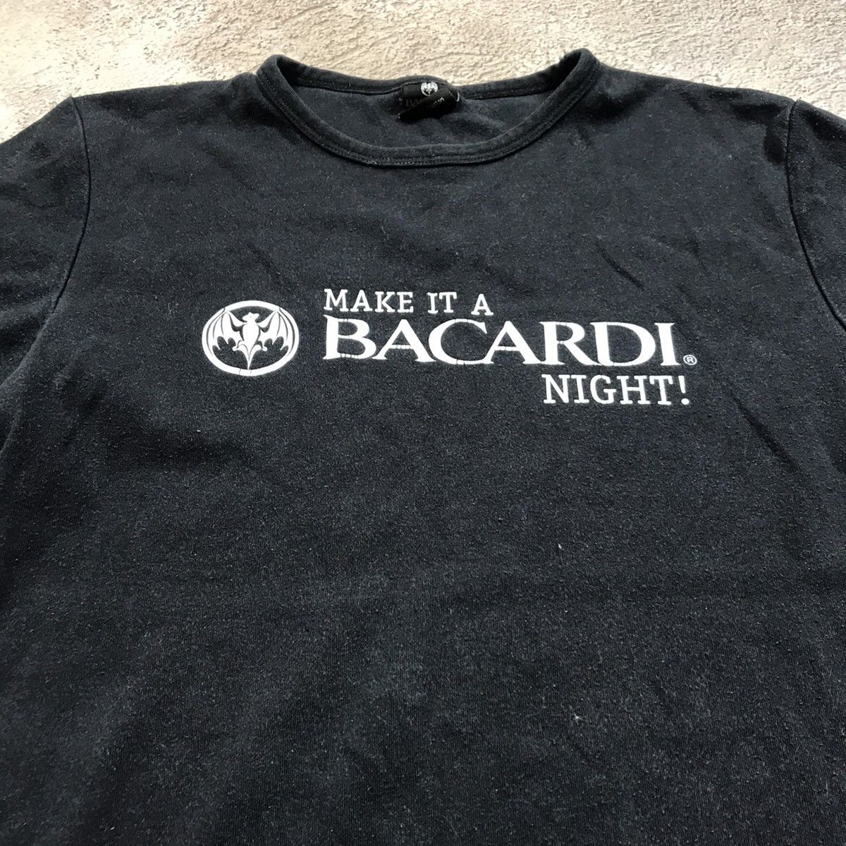 Vintage Vintage 90s Bacardi Crew Graphic Tee Streetwear Faded Black Size US M / EU 48-50 / 2 - 4 Thumbnail
