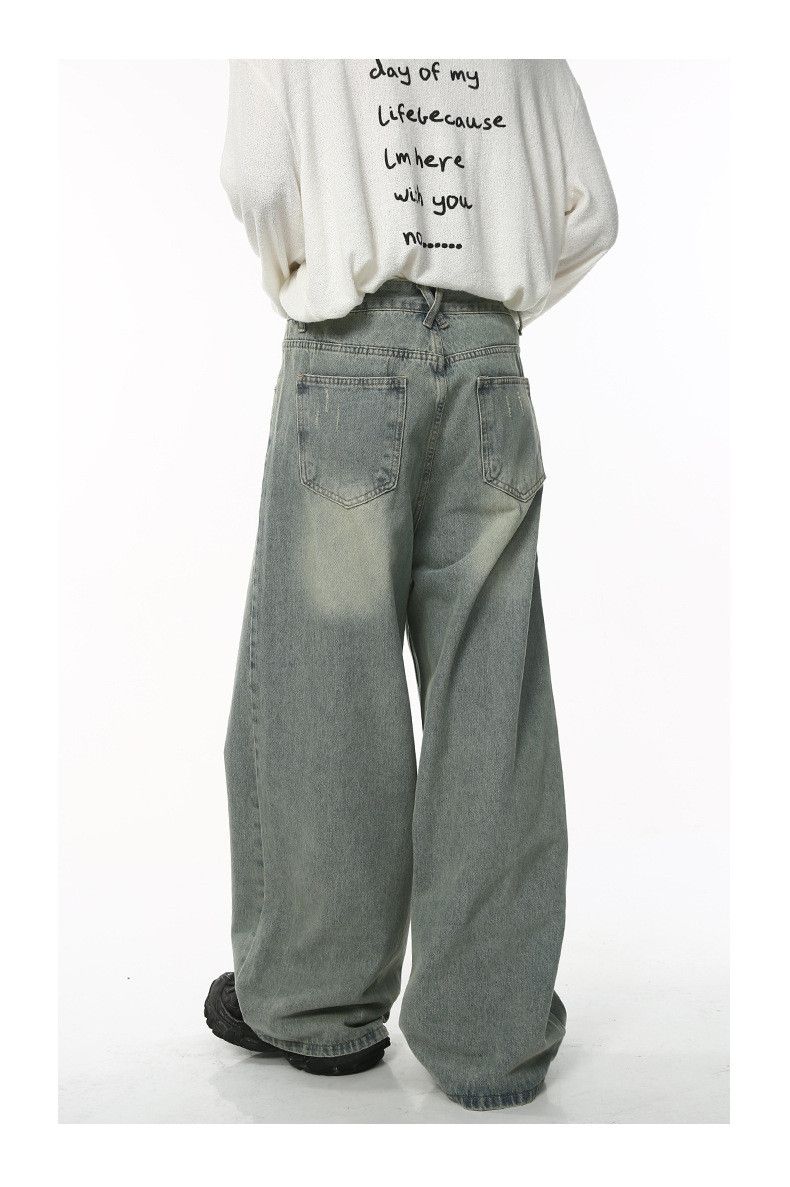 Japanese Brand Men's loose-fitting wide-leg trendy casual jeans Size US 32 / EU 48 - 3 Thumbnail
