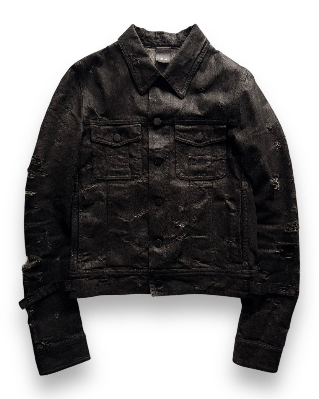 s*.様 本日限定価格✨限定✨Dior Homme DENIM JACKET 定 Dior × Hedi Slimane Dior Homme SS04 Strip Destroyed Waxed Denim