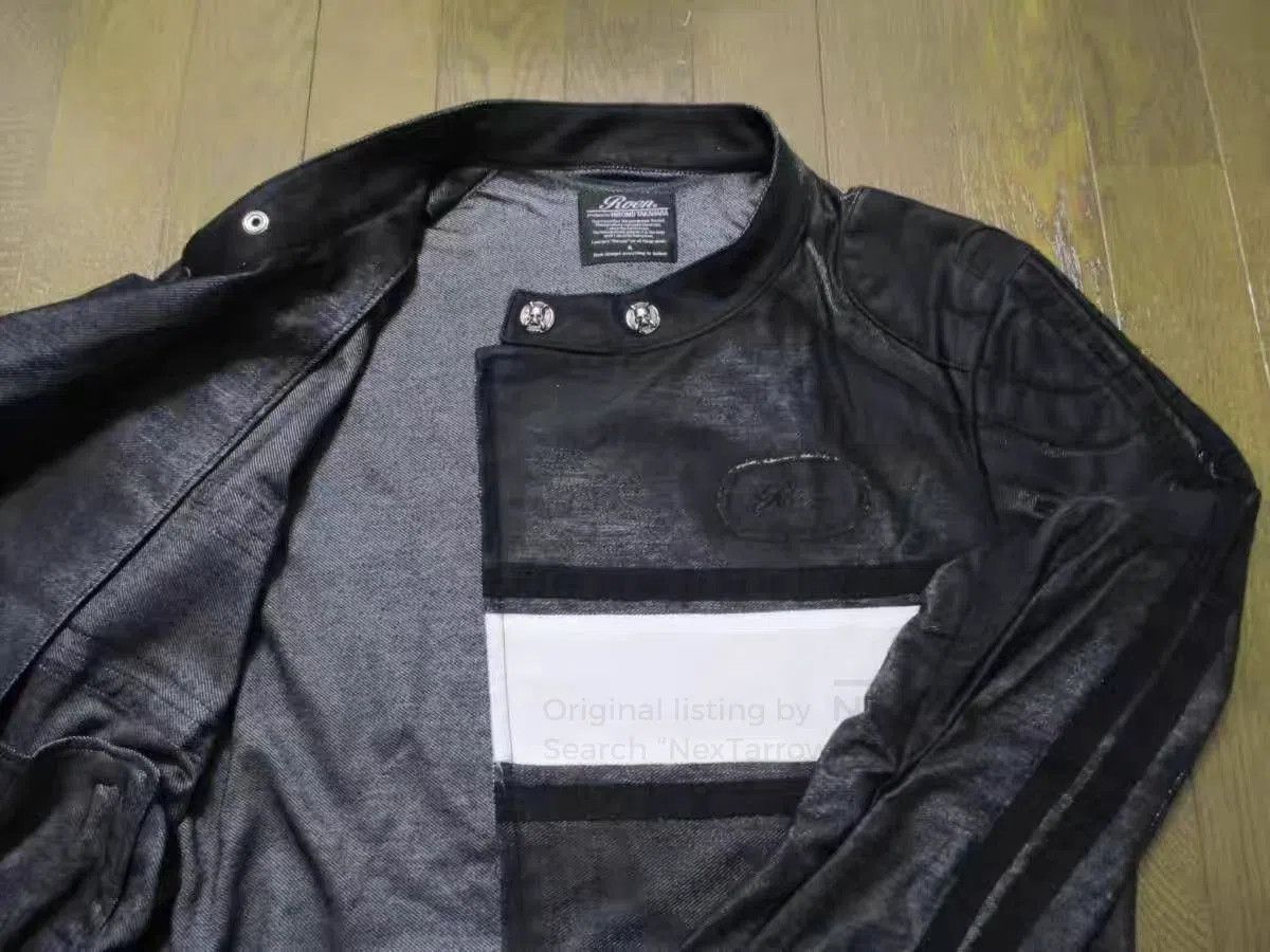 Roen Black Leather Jacket with Zipper & Button Details. Size US L / EU 52-54 / 3 - 7 Thumbnail