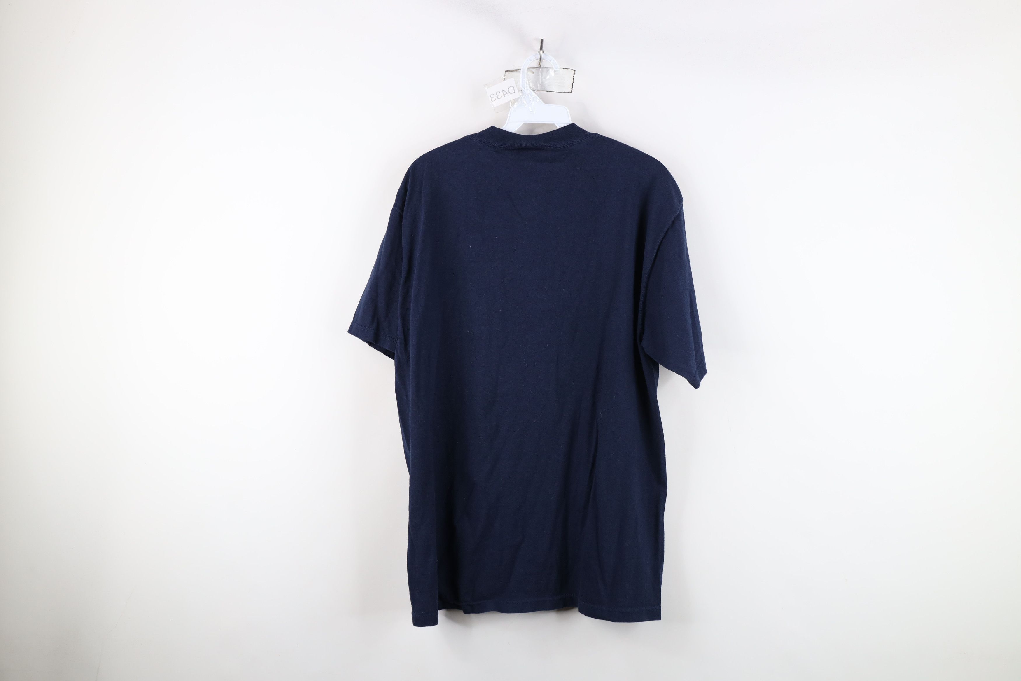Vintage Vintage 90s Streetwear Heavyweight Cotton T-Shirt Navy Blue Size US L / EU 52-54 / 3 - 12 Thumbnail