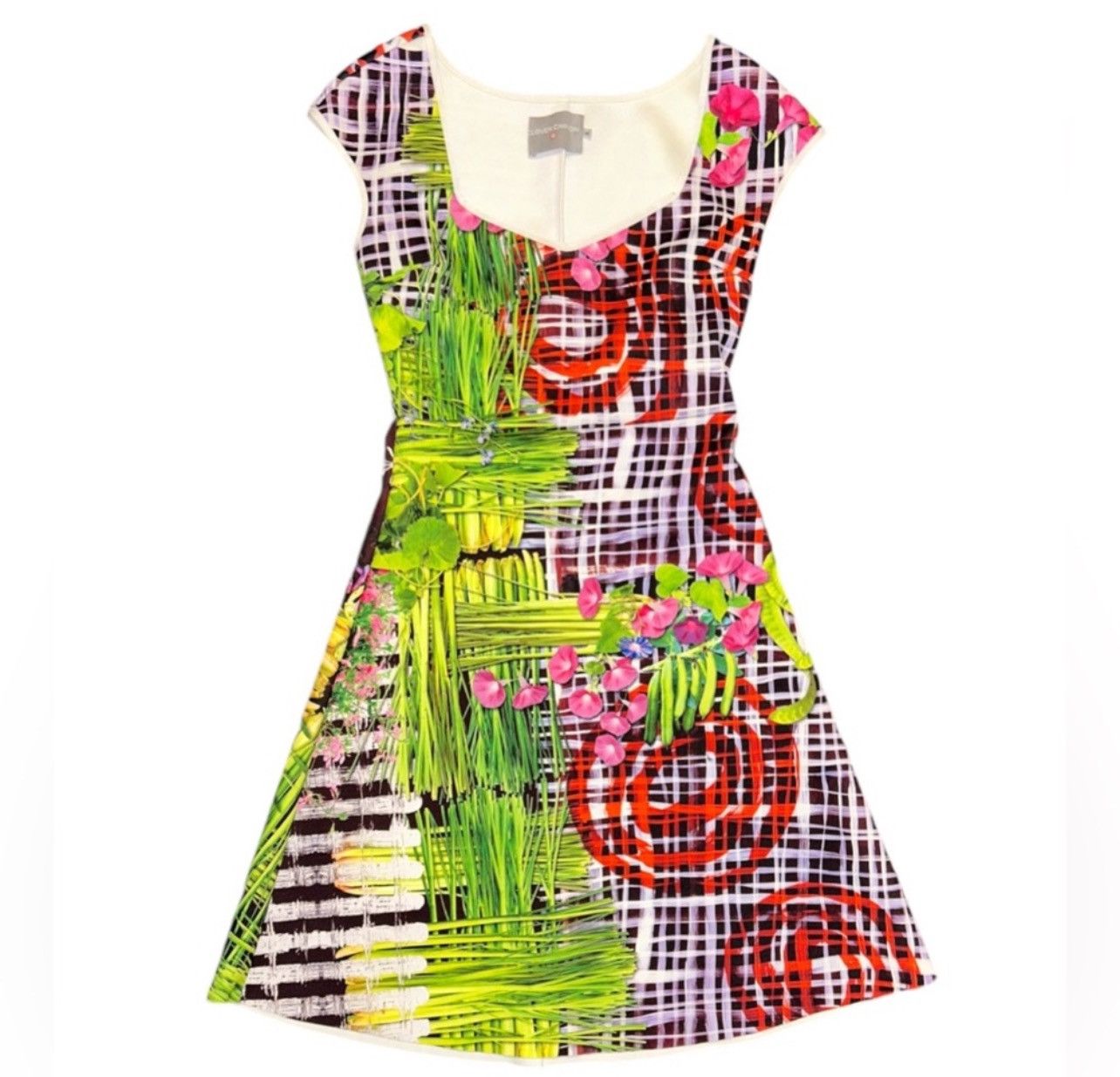 Clover Canyon CLOVER CANYON Aline Neoprene Mini Multicolor Flora Y2K Dress Size S / US 4 / IT 40 - 4 Thumbnail