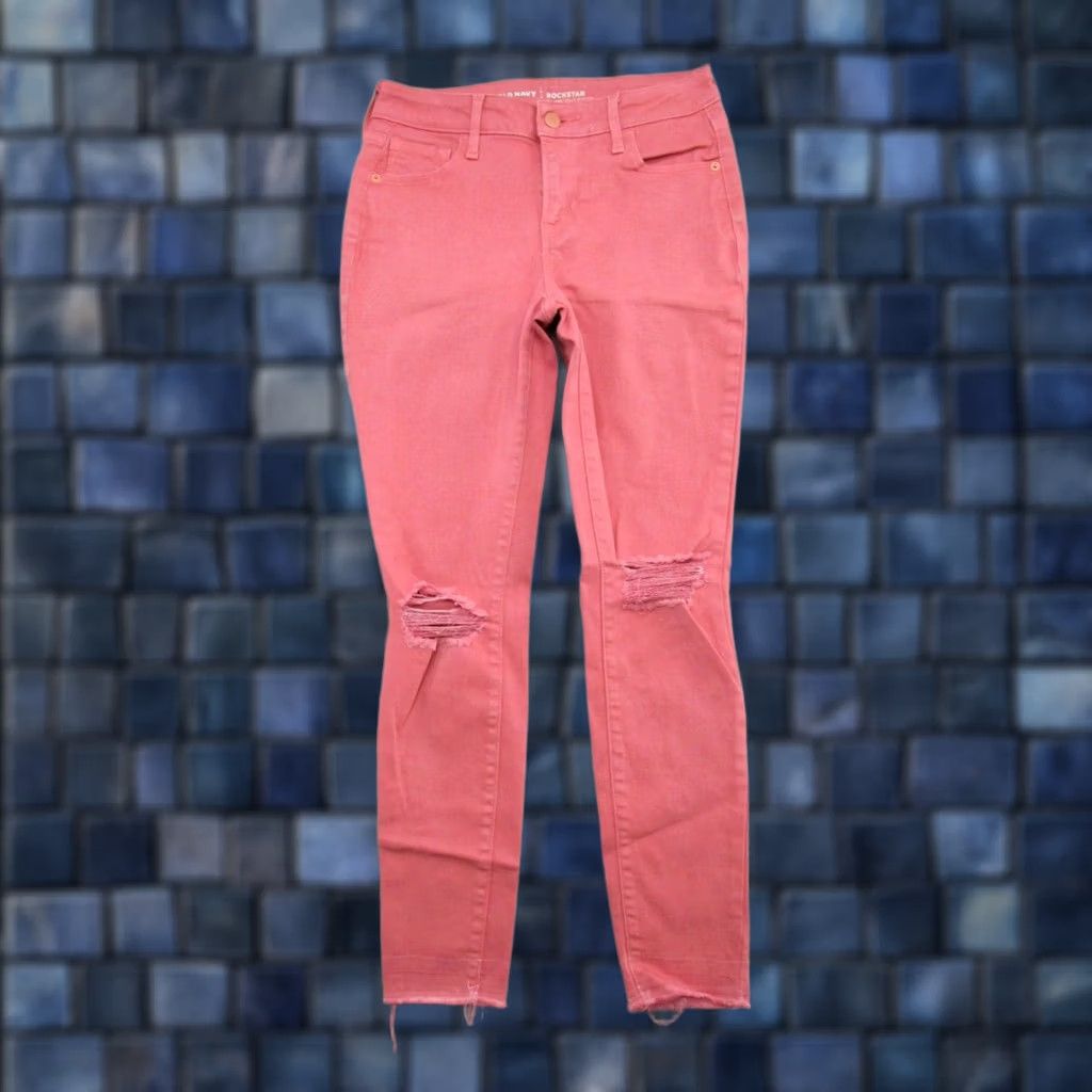 Old Navy VINTAGE Old Navy Rockstar Distressed Pink Denim Jeans Women 2 Reg Stretch Denim Jeans Pink Women Size 2 Distressed Ankle Stretch Size 26" / US 2 / IT 38 - 1 Thumbnail