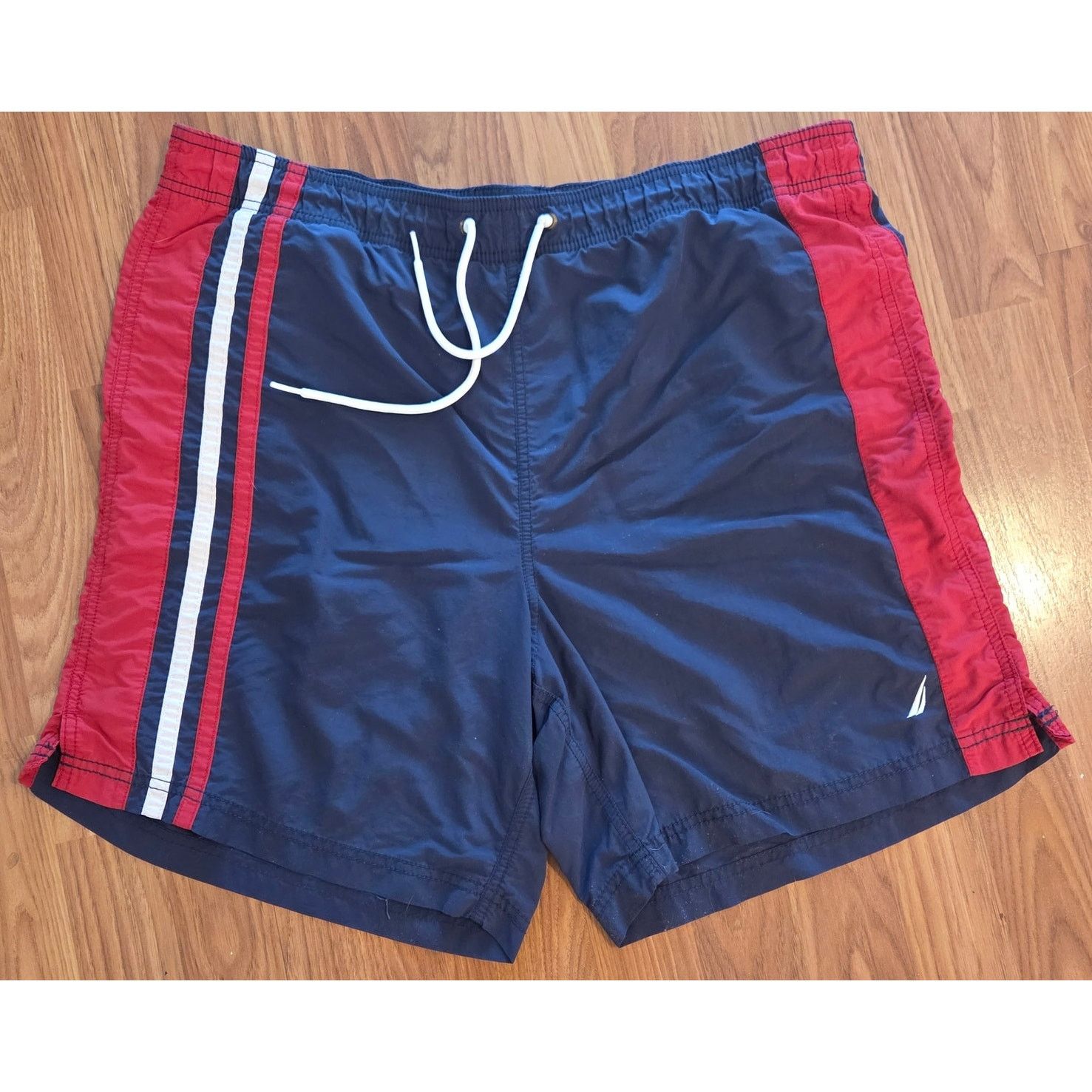 Nautica Nautica Men's Red White and Blue Swim Trunks - Large Size US 34 / EU 50 - 2 Thumbnail