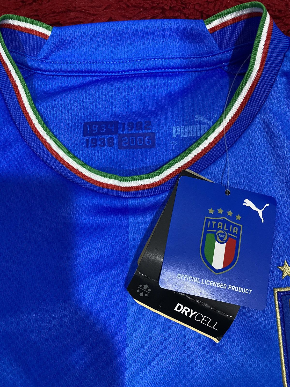 Puma PUMA ITALY HOME FOOTBALL SOCCER JERSEY 2022-2023 Size US L / EU 52-54 / 3 - 4 Thumbnail