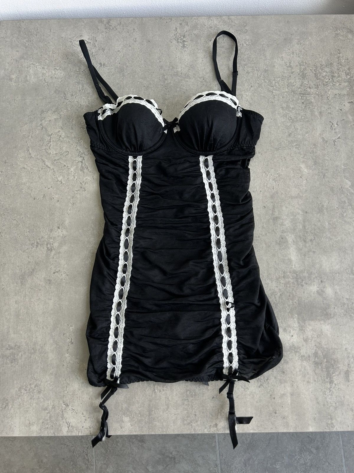 Vintage VS Black Sexy Gorgeous Mesh Mini Dress Lingerie Vintage Size S / US 4 / IT 40 - 4 Thumbnail